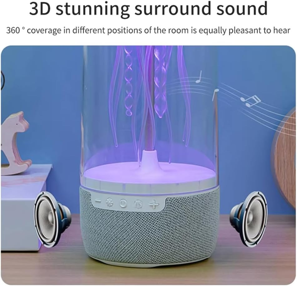 Xioaue Jellyfish Lamp Bluetooth Speaker - Colorful Portable Hifi Stereo with 3D Surround Sound Subwoofer Home Theater System image number 4