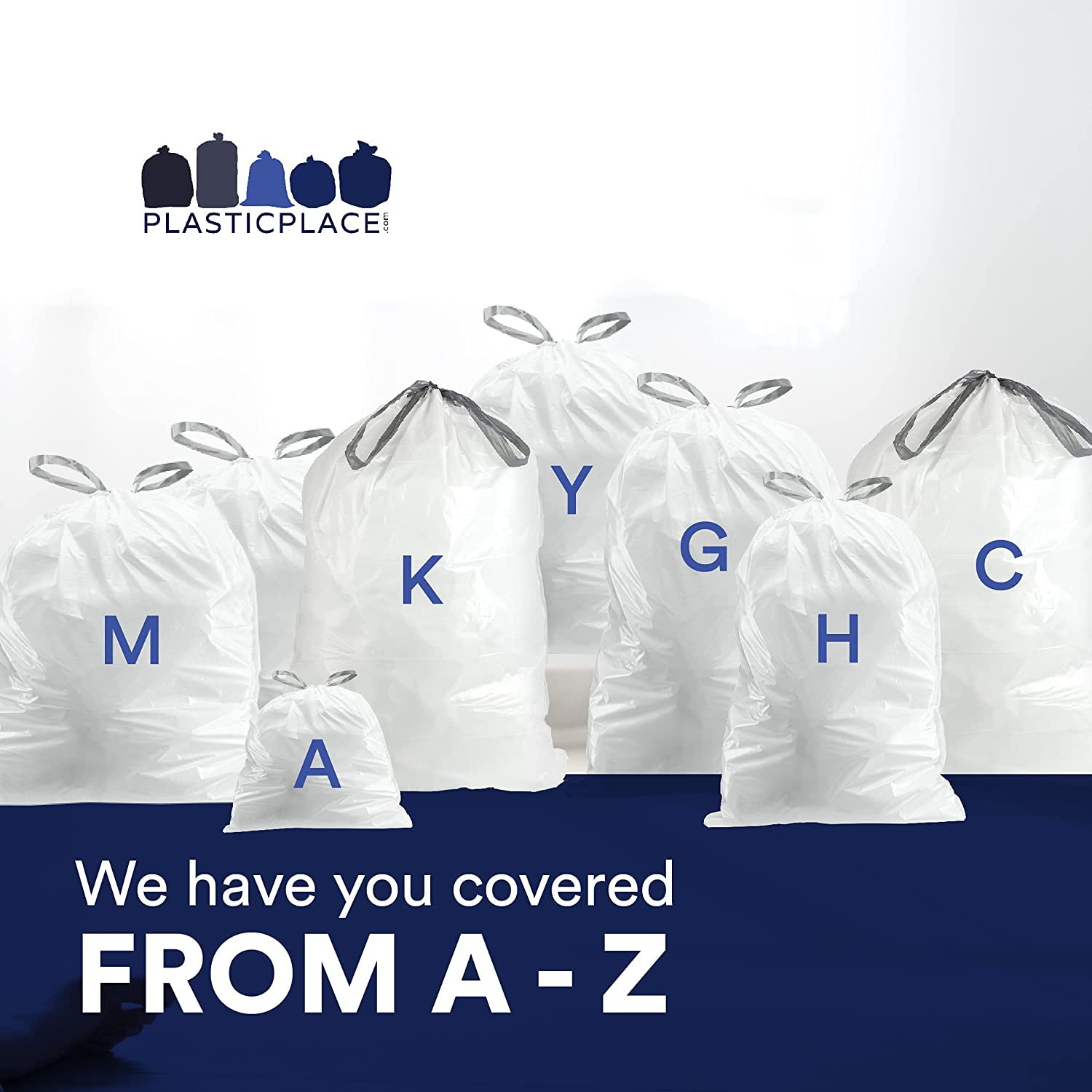 Plasticplace Custom Fit Trash Bags, Compatible with Simplehuman Code V (200 Count) White Drawstring Garbage Liners 4.2-4.8 Gallon/ 16-18 Liter, 14.5" X 27.5" image number 4