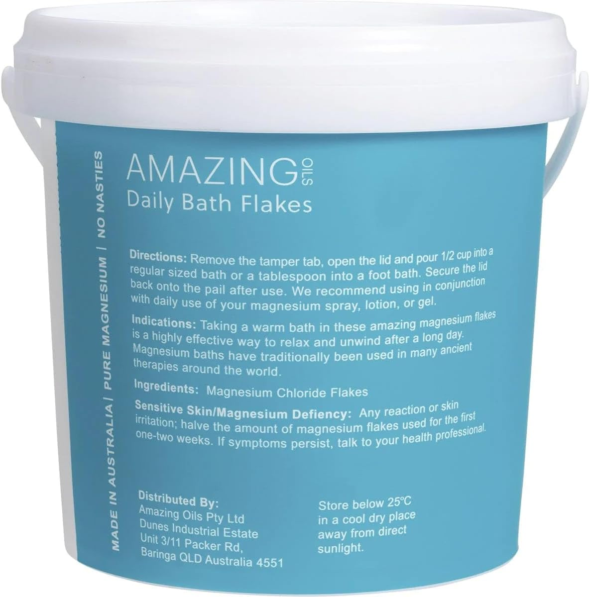 Amazing Oils Daily Magnesium Bath Flakes 5 Kg, White