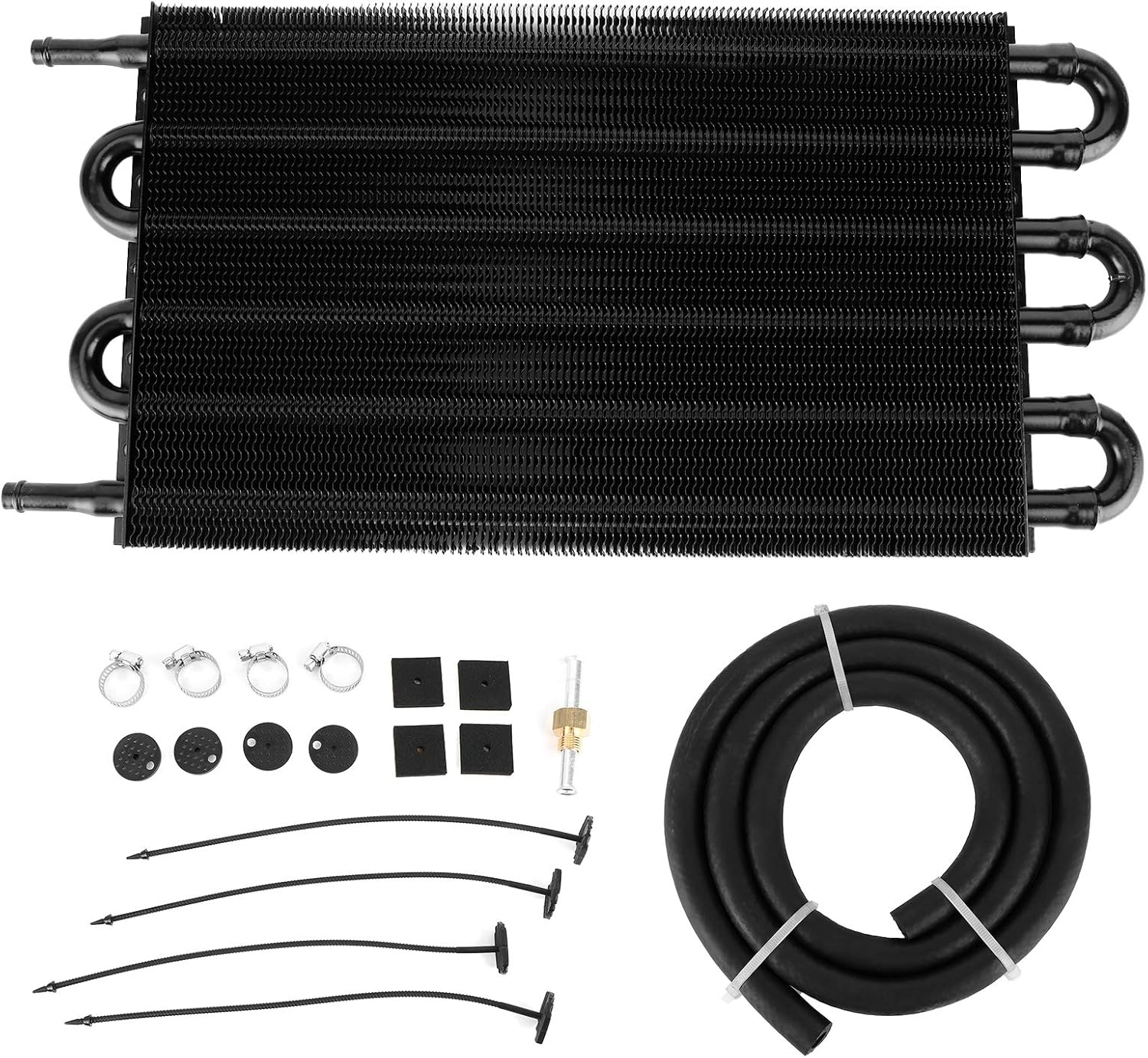 Transmission Cooler, Transmission Oil Cooler Kit Aluminum 6 Row Oil Cooler Kit with Installation Accessory for Vehicles image number 6