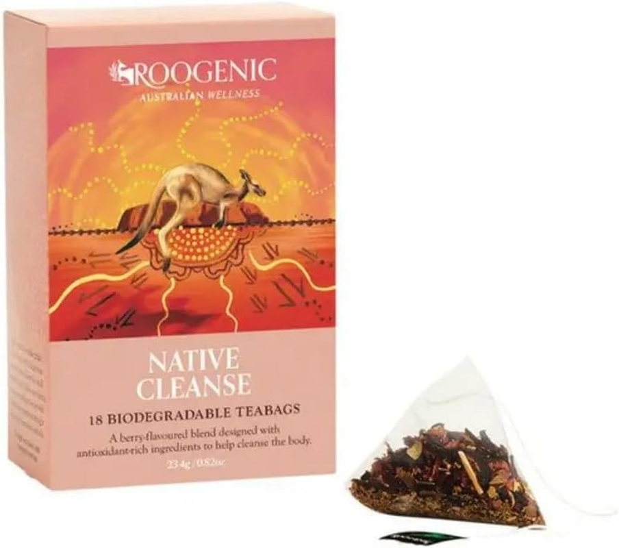 Roogenic Native Strawberry Tea Bags in Box, 18 Biodegradable Tea Bags