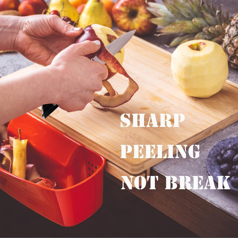 Paring Knife 3.5 Inch Small Kitchen Knife Manual Sharpened 5Cr15Mov Stainless Steel Fruit Knife Full Tang with 3 Rivets in Ergonomic Pakkawood Handle image number 1