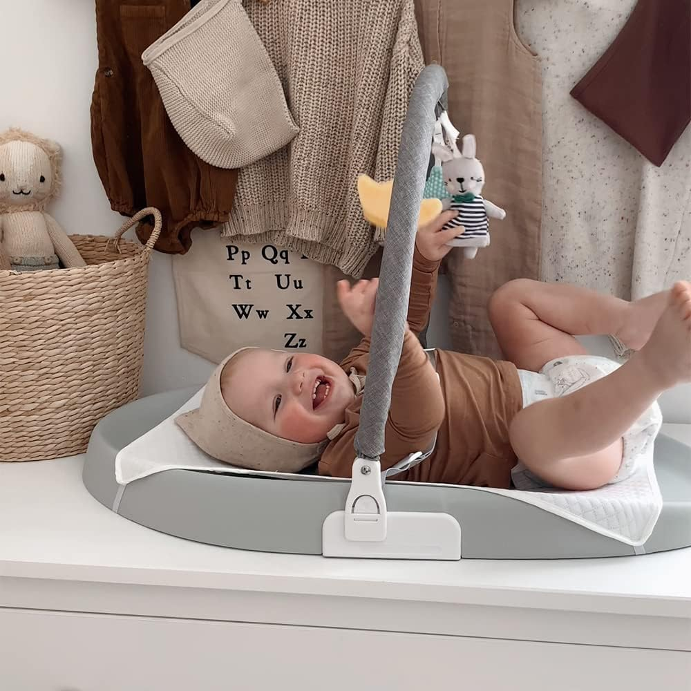 Papablic Baby Changing Pad, Waterproof & Non-Slip, Includes Washable Cover, Safety Strap for Standard Dresser, Changing Table, Bed, Sofa image number 2
