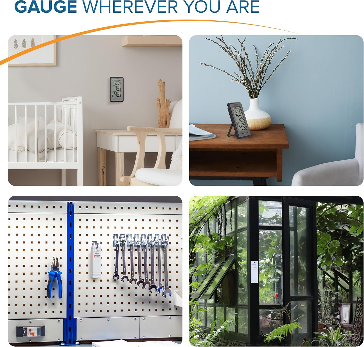 La Crosse Technology WS-9160UV3 Digital Indoor Outdoor Thermometer Wireless - Multi-Format Remote Temperature Sensor, Temperature Humidity Monitor with Manual Settings and 24-Hr Display image number 2