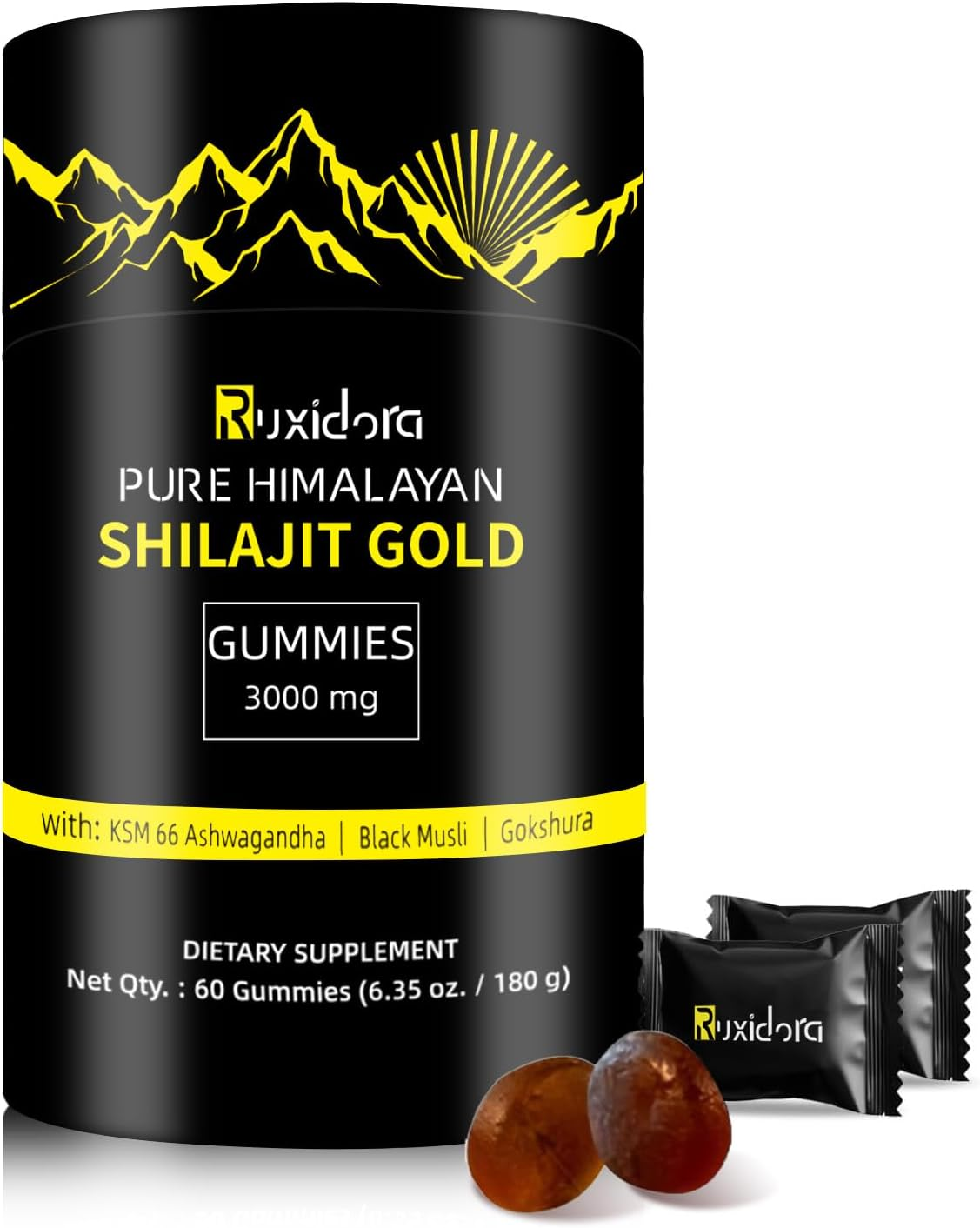 Pure Shilajit Gummies Gold I Lab Tested I No Added Sugar I Ashwagandha,Gokshura| Fulvic Acid & 85+ Trace Minerals I for Men, Women I Non-Gmo I & Organic I 60 Gummies image number 1