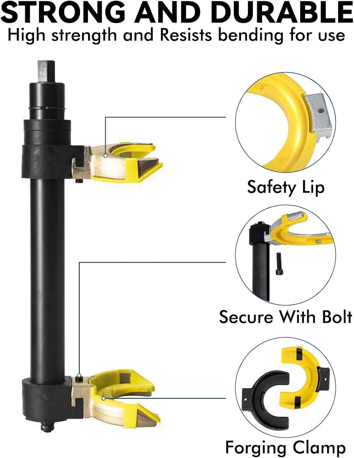 Macpherson Strut Spring Compressor Set Strut Spring Compressor Kit, 3 Adjustable Yokes for 80-115Mm, 110-150Mm, 140-195Mm, Shock Absorber Coil Removal Tool with Protective Sleeve and Carrying Case image number 5