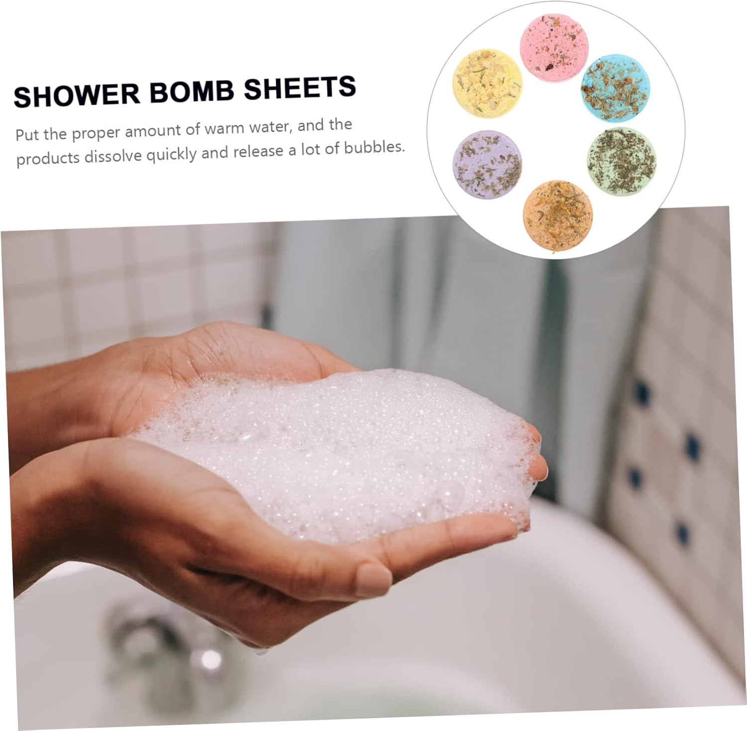 PLAFOPE Bathroom Aroma Sheets Set 6 Pcs Shower Aroma Sheets Skin Smoothing Relaxing Scents for Home Travel Use image number 4