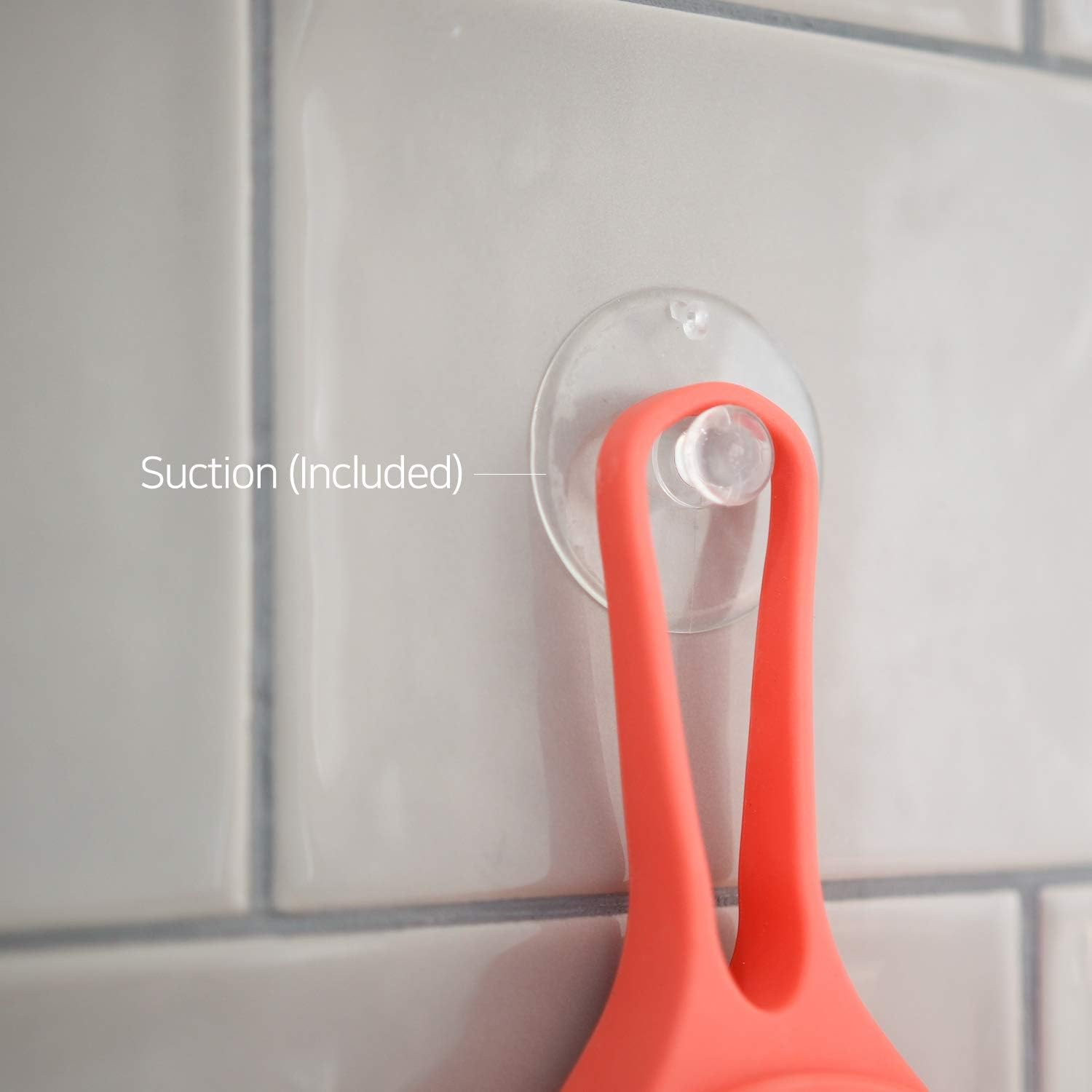 Mooas Loop Bathroom/Waterproof Shower Clock, Hanging with Hook, Kitchen Clock, Non-Ticking Battery Operated (Gray) image number 3