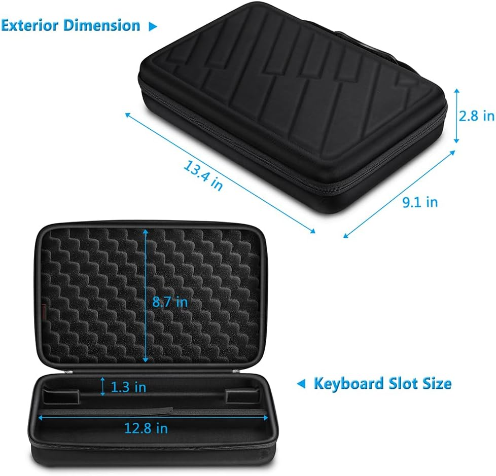 FINPAC Semi-Hard Carrying Case for AKAI Professional MPK Mini MKII & MK3 & MPK Mini Play | Alesis V Mini 25 Key USB MIDI Keyboard Controller Case with Cable Slot for Business, Travel (Black) image number 6