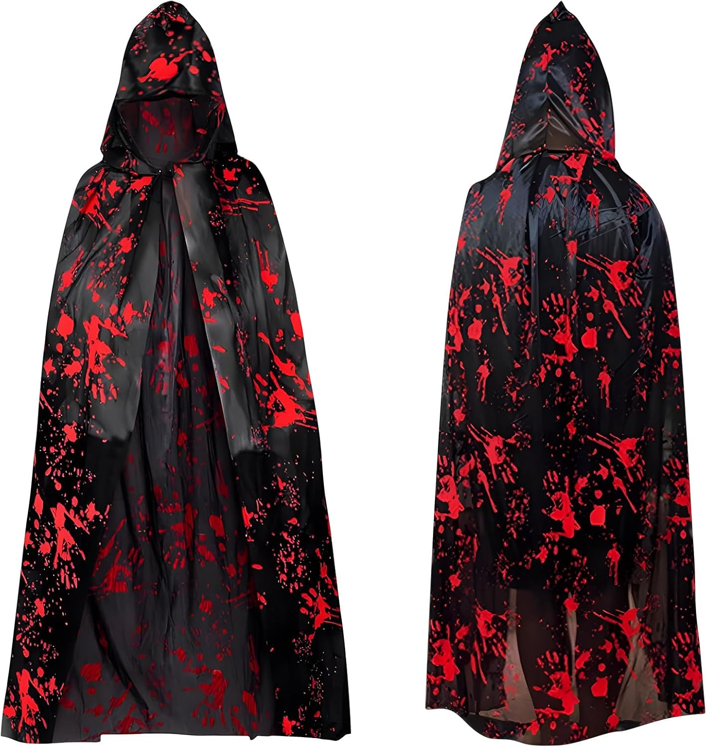 Adult Halloween Vampire Witch Cloak + Mask + Tattoo Stickers 2 Pieces (Style A, One Size) image number 4