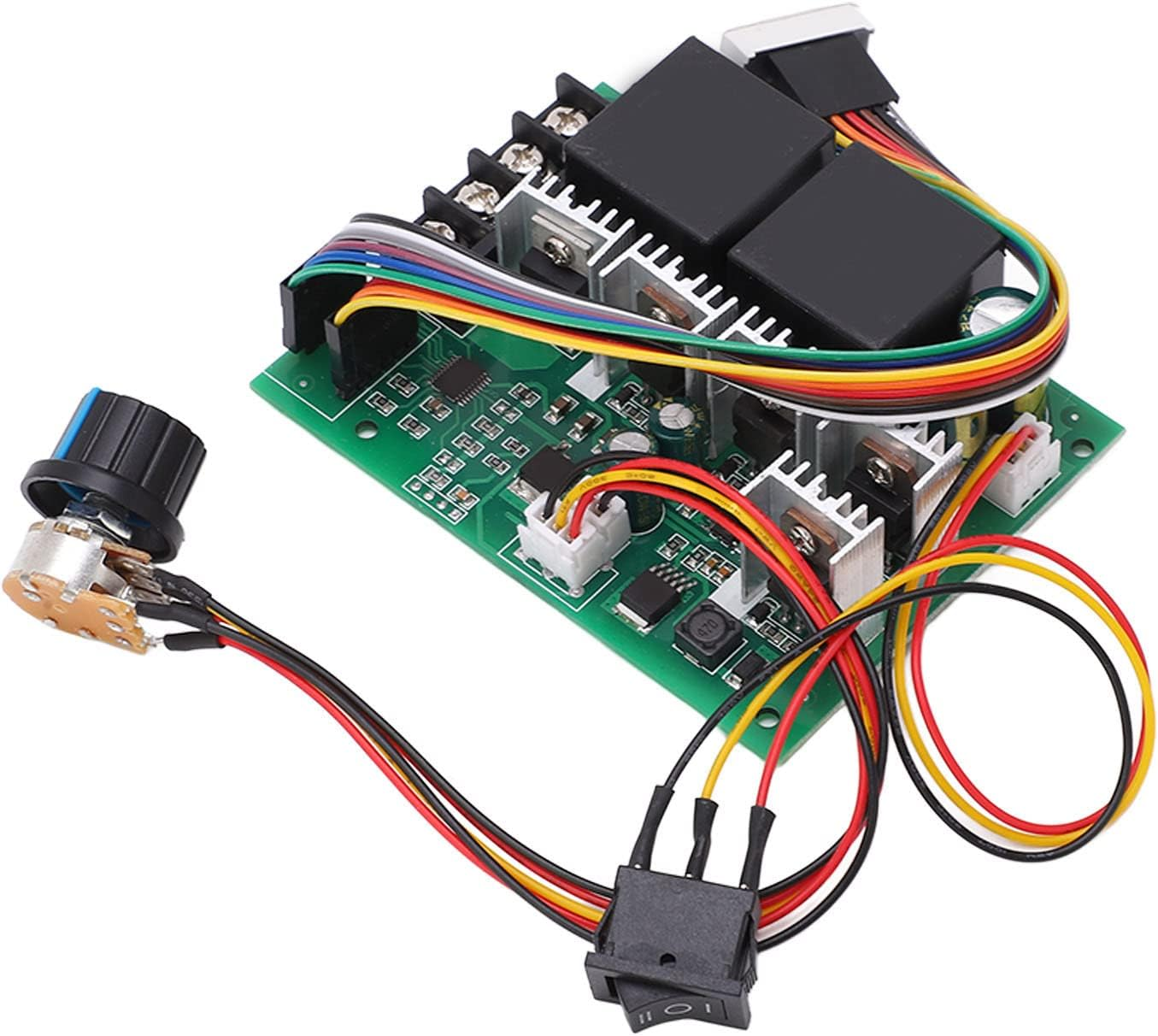 EVTSCAN 10 to 50V 60A PWM DC Motor Speed Controller, 3000W High Power, with CW/CCW Switch, Variable Adjustable Speed Control PCB Board for Brushed Motor image number 2