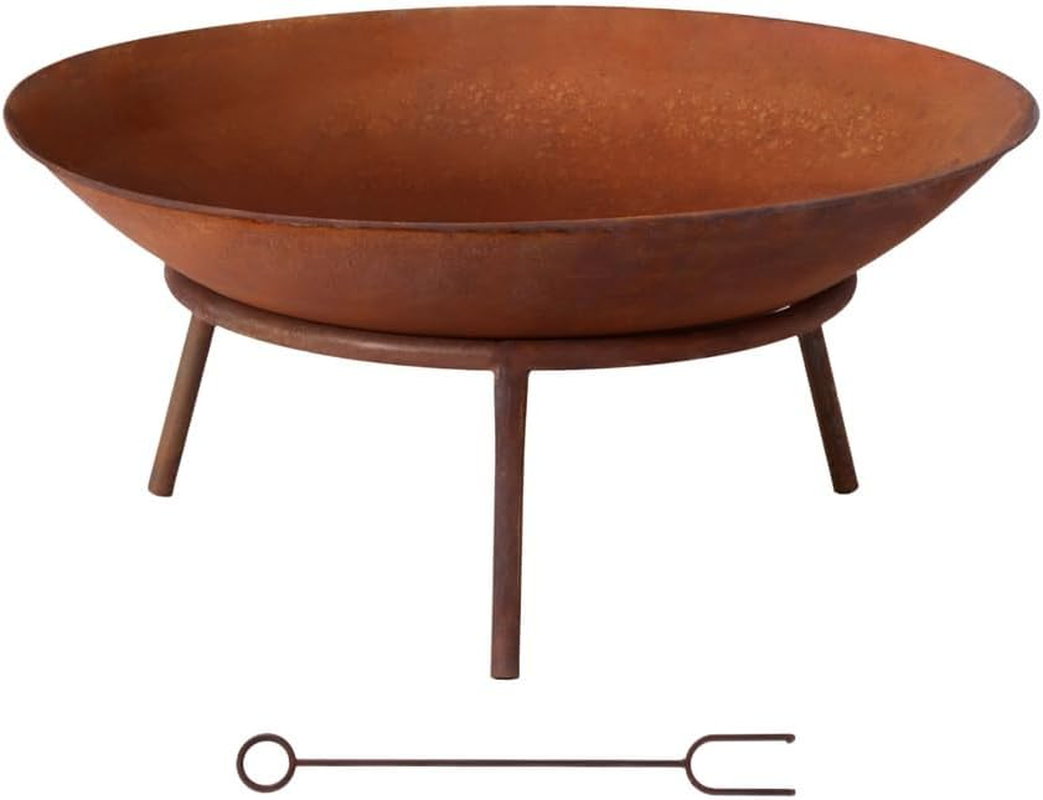 Grillz 60Cm Fire Pit Campfire Charcoal Wood Burner Rustic Iron Outdoor Patio image number 6