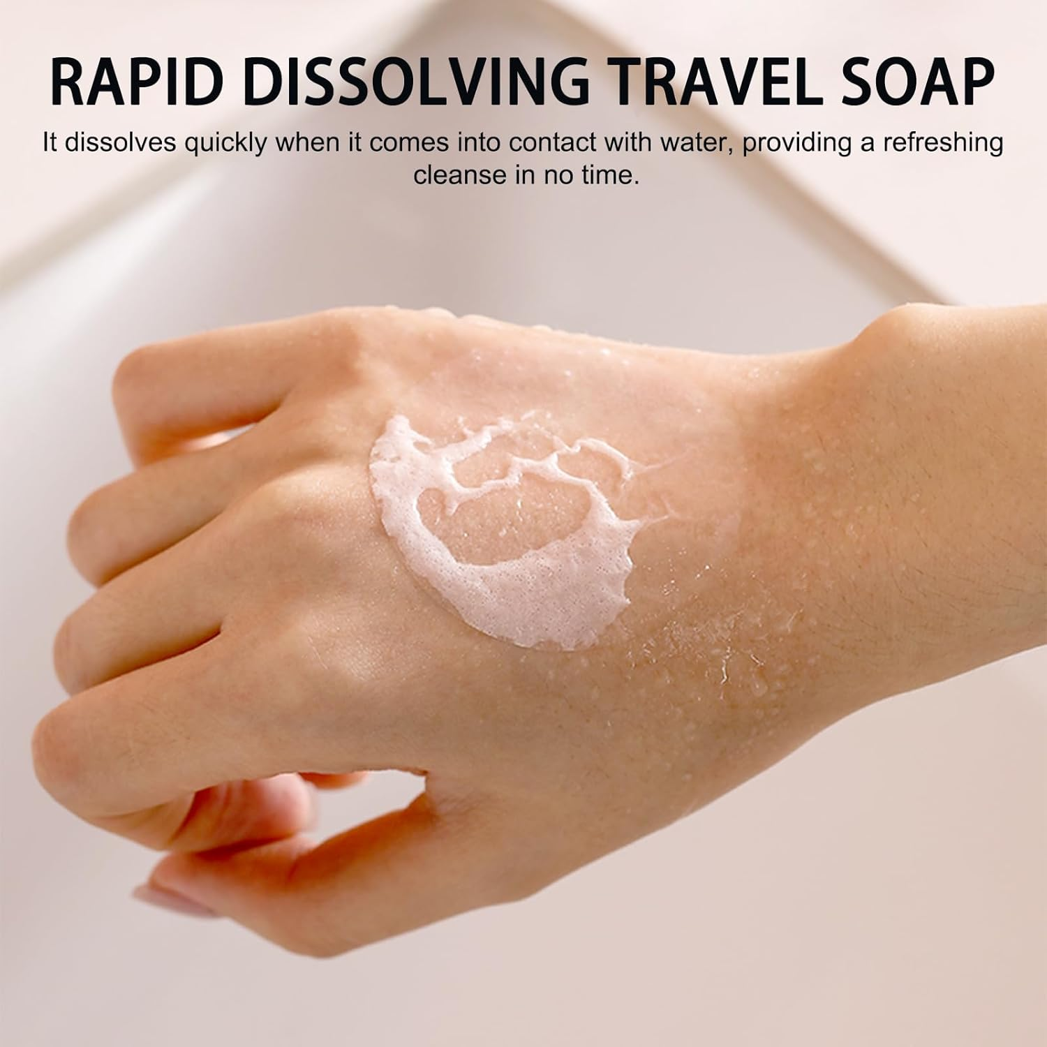 TECHPLUS Paper Soap Sheets Travel Soap 3 Boxes（150 Sheets） Hand Washing - Disposable Scented Bath Slice for Outdoor Indoor Camping Hiking image number 4