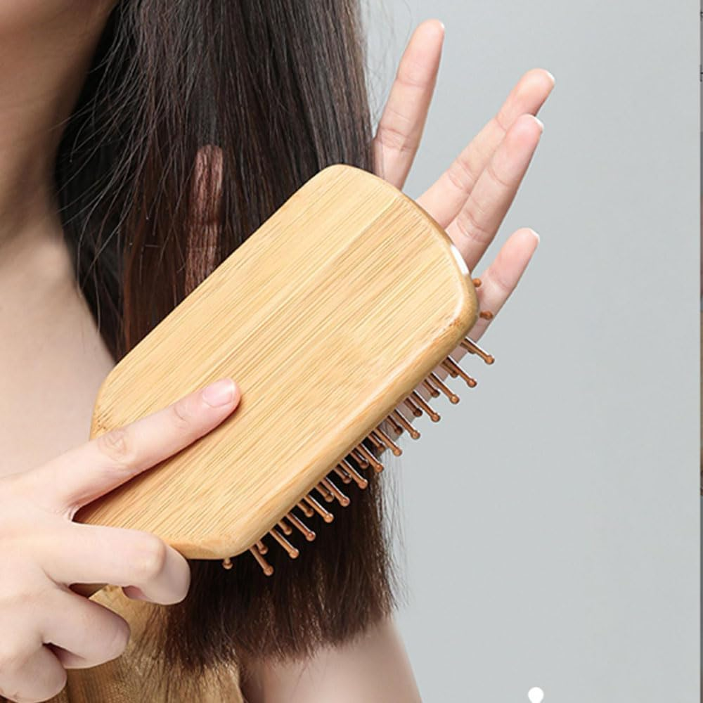 Armastuse Wooden Hair Brush,Natural Bamboo Hair Combs, for Women, Men Reduce Frizz, Massage Scalp for Straight Curly Wavy Dry Wet Thick or Fine Hai image number 2