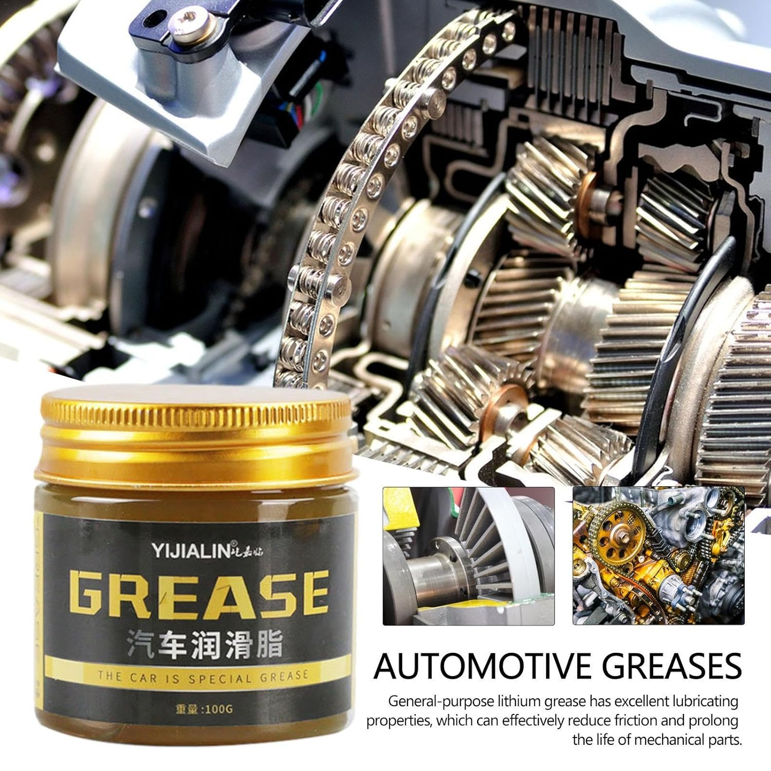 Marine Wheel Bearing Grease - 100G Mechanical Bearing Gear Lubricating Grease,Wear Resistant High Temp Wheel Bearing Grease for Vehicles, Tractors, Buses, Trucks image number 1