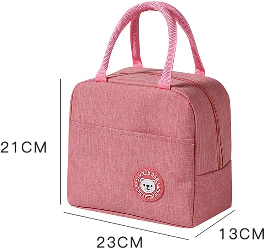 Tongke Insulated Lunch Bag, Portable Thermos Lunch Box Carrier, Double-Layered Insulation, Keeps Food Warm or Cold, for Office, School, and Outdoor Use (Pink) image number 2