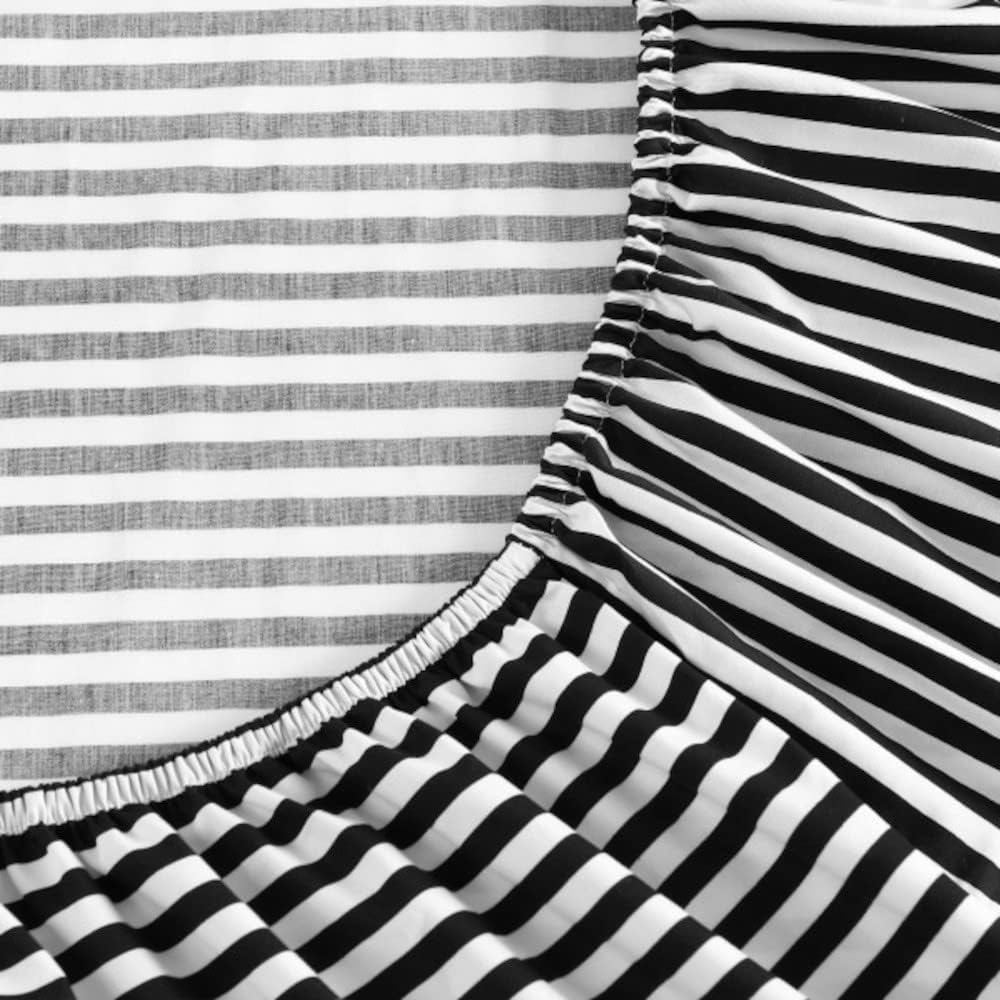 MARIMEKKO - Twin Sheets, Cotton Percale Bedding Set, Crisp & Cool Home Decor (AJO Black, Twin/Twin XL) image number 6