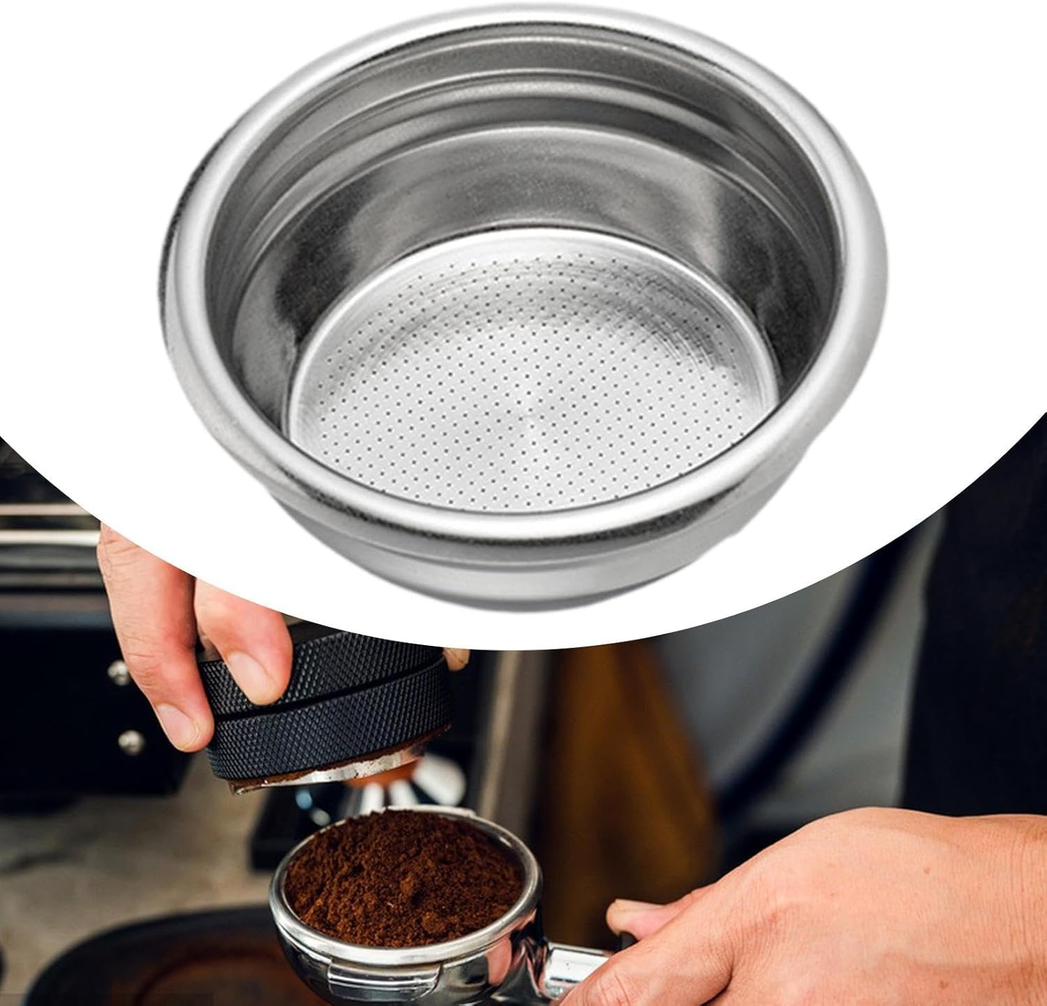 Dimyfew 58Mm Coffee Filter Portafilter Basket Porous Filter Basket Coffee Shop Milk Tea Shop, 16 to 18G B image number 6