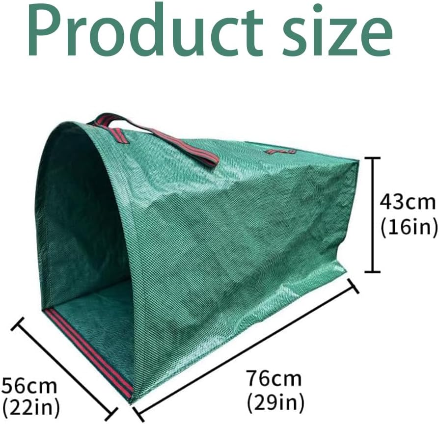 2 Pack Large Yard Dustpan-Type Garden Bag for Collecting Leaves,Green Yard Waste Bags,Reuseable Heavy Duty Lawn and Garden Waste Container,Leaf Bags for Clean up Outdoor Grass Clippings Debris Leaves