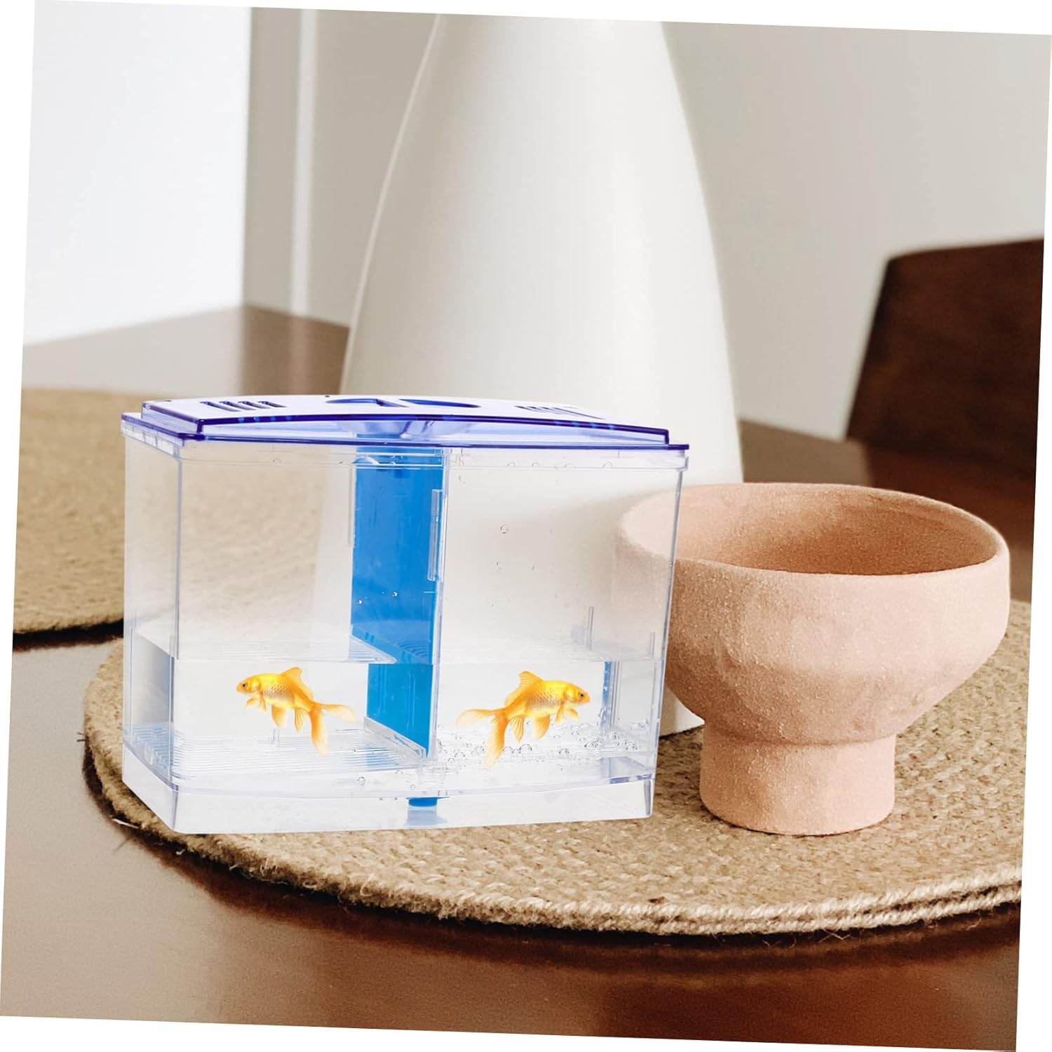 GRIRIW Aquarium Box for Betta Fish Removable Divider for Easy Separation Acrylic Breeding Box for Aquatic Pets Transparent Design for Viewing for Hatching and Nursing Fry image number 5