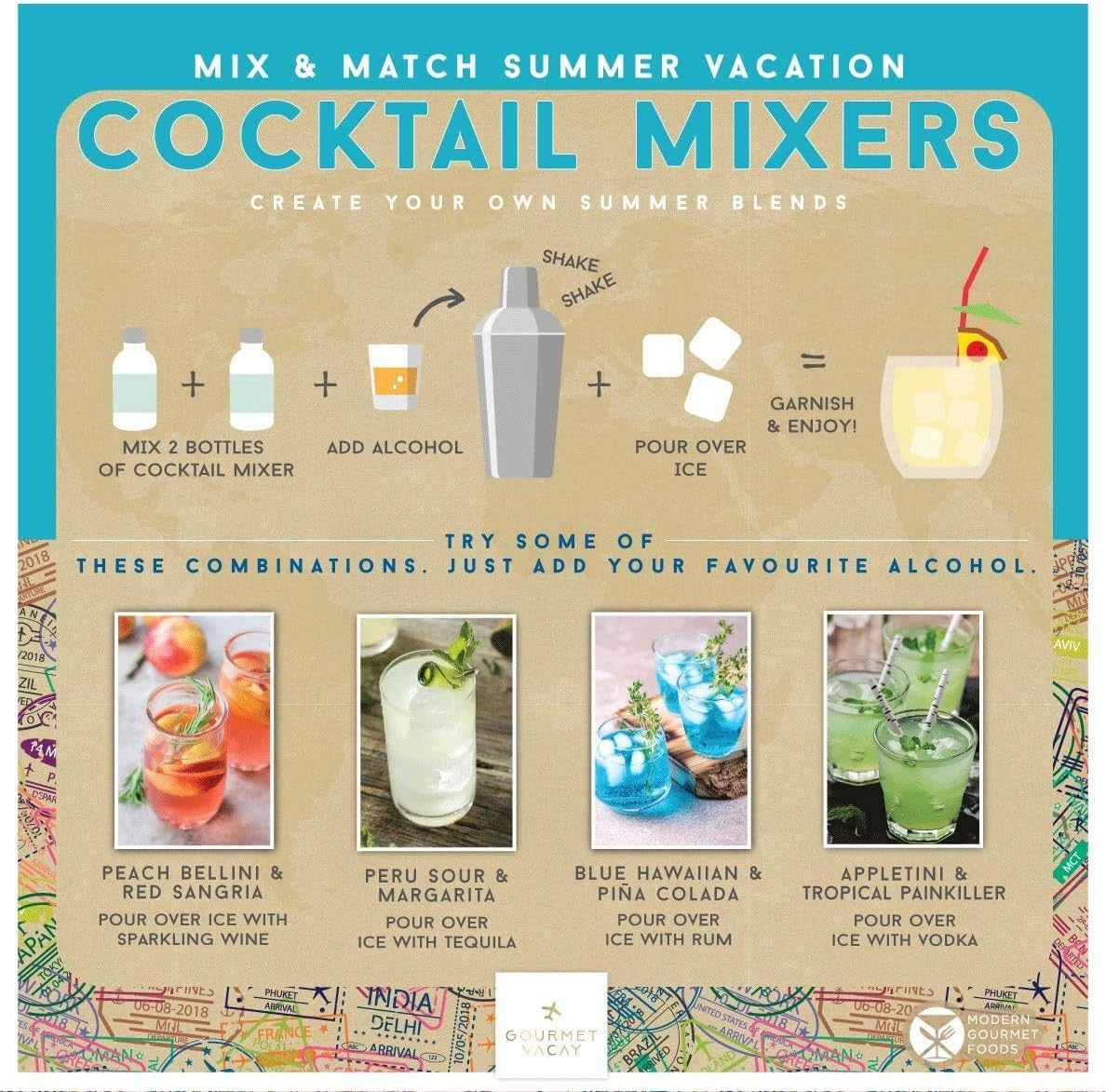 Thoughtfully Cocktails, Mix and Match Mini Sampler Cocktail Mixer Set, Vegan and Vegetarian, Tropical and Classic, Set of 20 (Contains NO Alcohol) image number 2