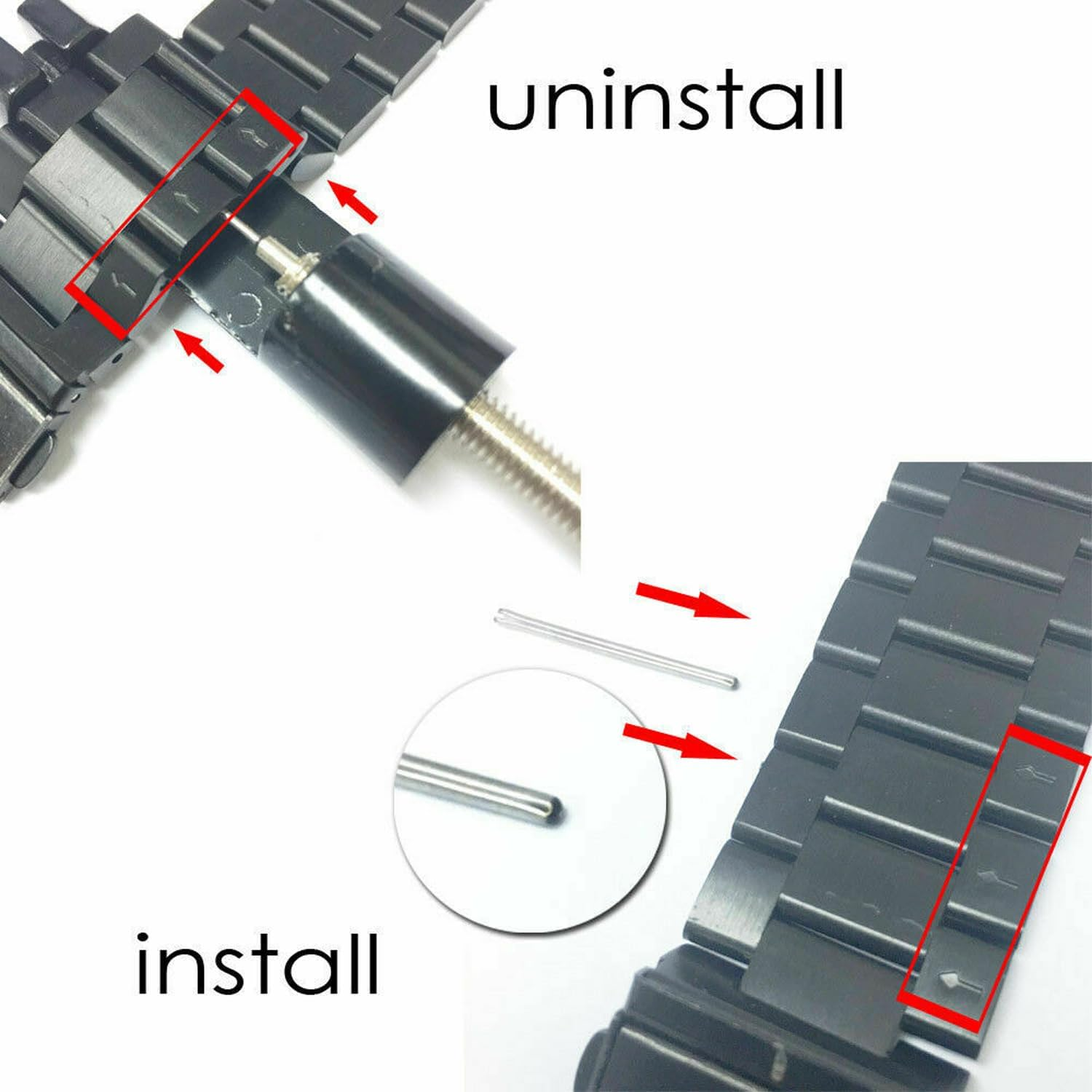 Yotsuba Watch Band Bracelet Repair Tool Metal Adjustable Link Pin Remover 3 for Adult DIY Enthusiasts, Unisex-Adults, Watch Repair Tool, Watch Pin Tool image number 3