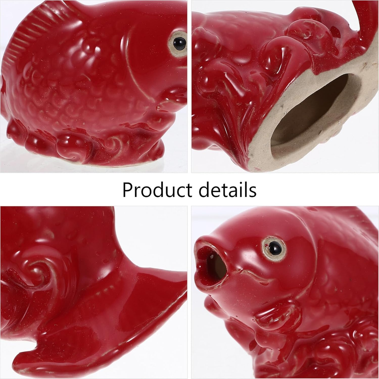 Yardenfun Ceramic Carp Fountain Spray Nozzle Garden Water Sprinkler Indoor Outdoor Decor for Backyard Fish Ponds and Landscaping image number 1