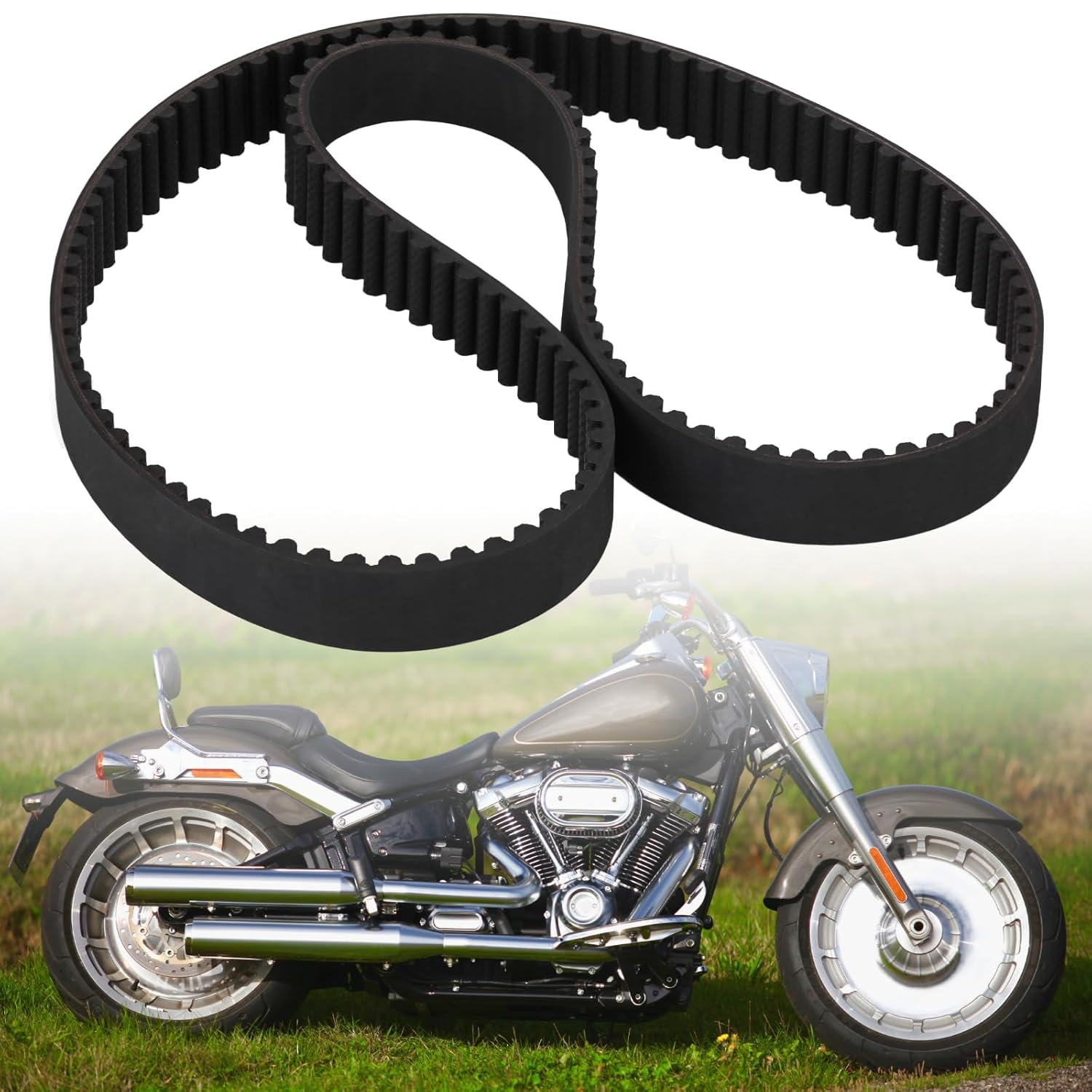 VG MOTO 133T 1-1/2" Rear Drive Belt Replacement for Harley Davidson Dyna FXD FXDL FXDS FXDWG Super Glide Low Rider Convertible Wide Glide 1991-1999 Replace 1204-0050 40015-90 image number 3
