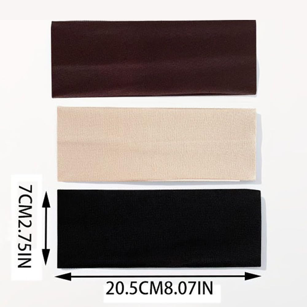 TSUOUKL Pack of 3 Women'S Cotton Headband Women'S Sports Hair Bands Elastic Headband Summer Sweat Soft Non-Slip Hairband Fashion Accessories for Cosmetics Workout Yoga Running Fitness Gym image number 5