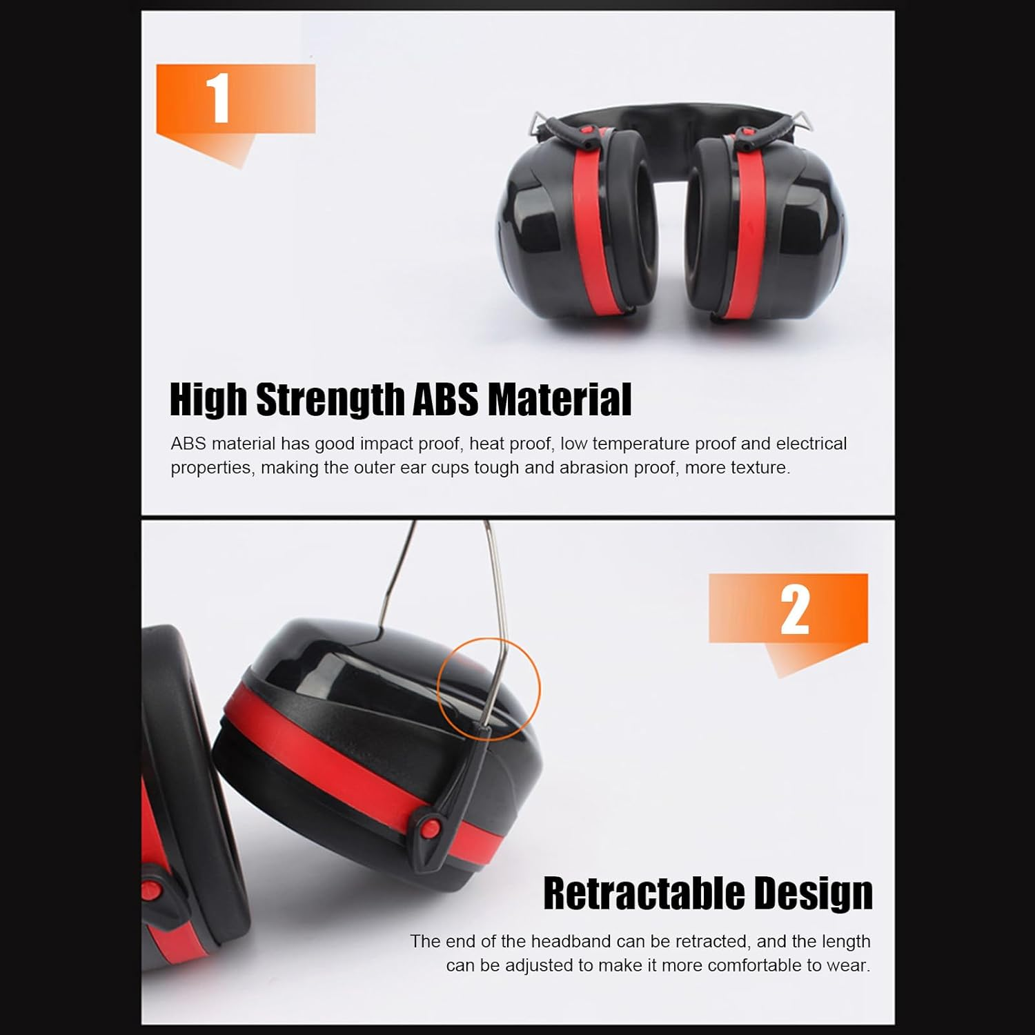 Xiuganpo Sound Blocking Headphone, Thick Foam Padding 360 Degree Rotating Ear Cups Noise Reduction Safety Ear Muff for Construction image number 4