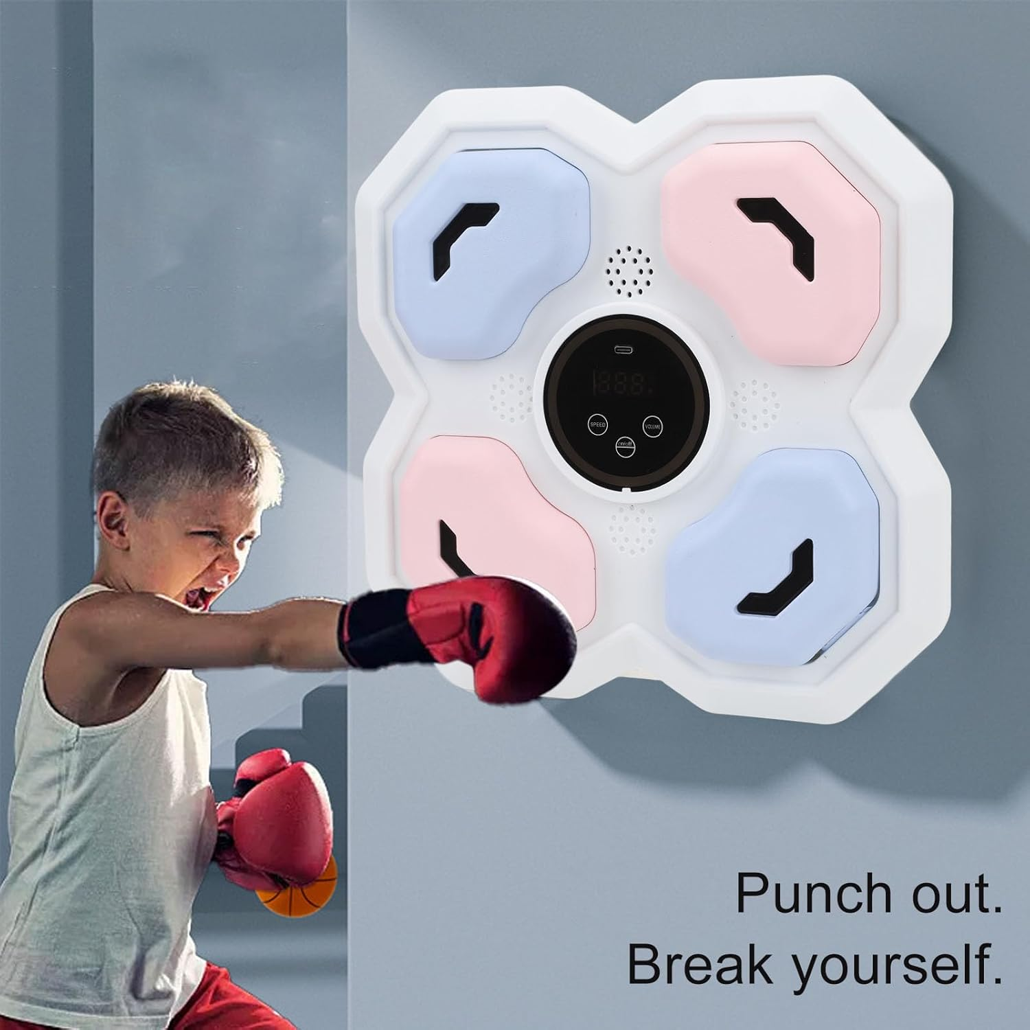 Music Boxing Machine Wall Mounted, Digital Boxing Wall Pad Punching Target, Portable Home Wall Mount Music Boxing for Home Gym image number 1