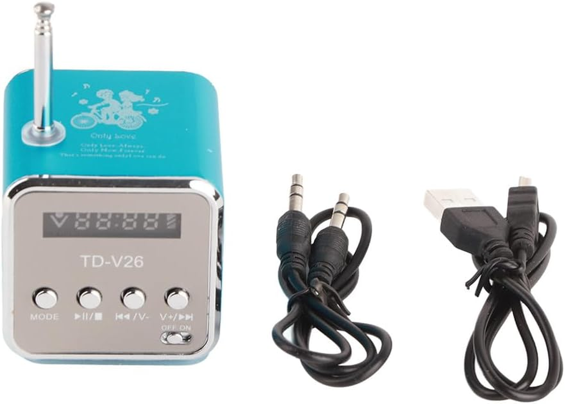 Generic Wireless Mini Speaker Clear Sound 4 Button Design Portable FM Radio for Travel Camping (#1)