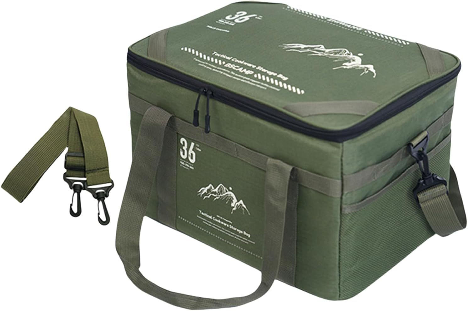 Camping Bags, Cooking Utensil Organizer Backpacking, 36L Large Capacity Hiking Gear Storage Pouch, Portable Camp Tabletop Bag, Outdoor Lovers Equipment for Travel, Beach, Picni, Green, Refer To image number 6