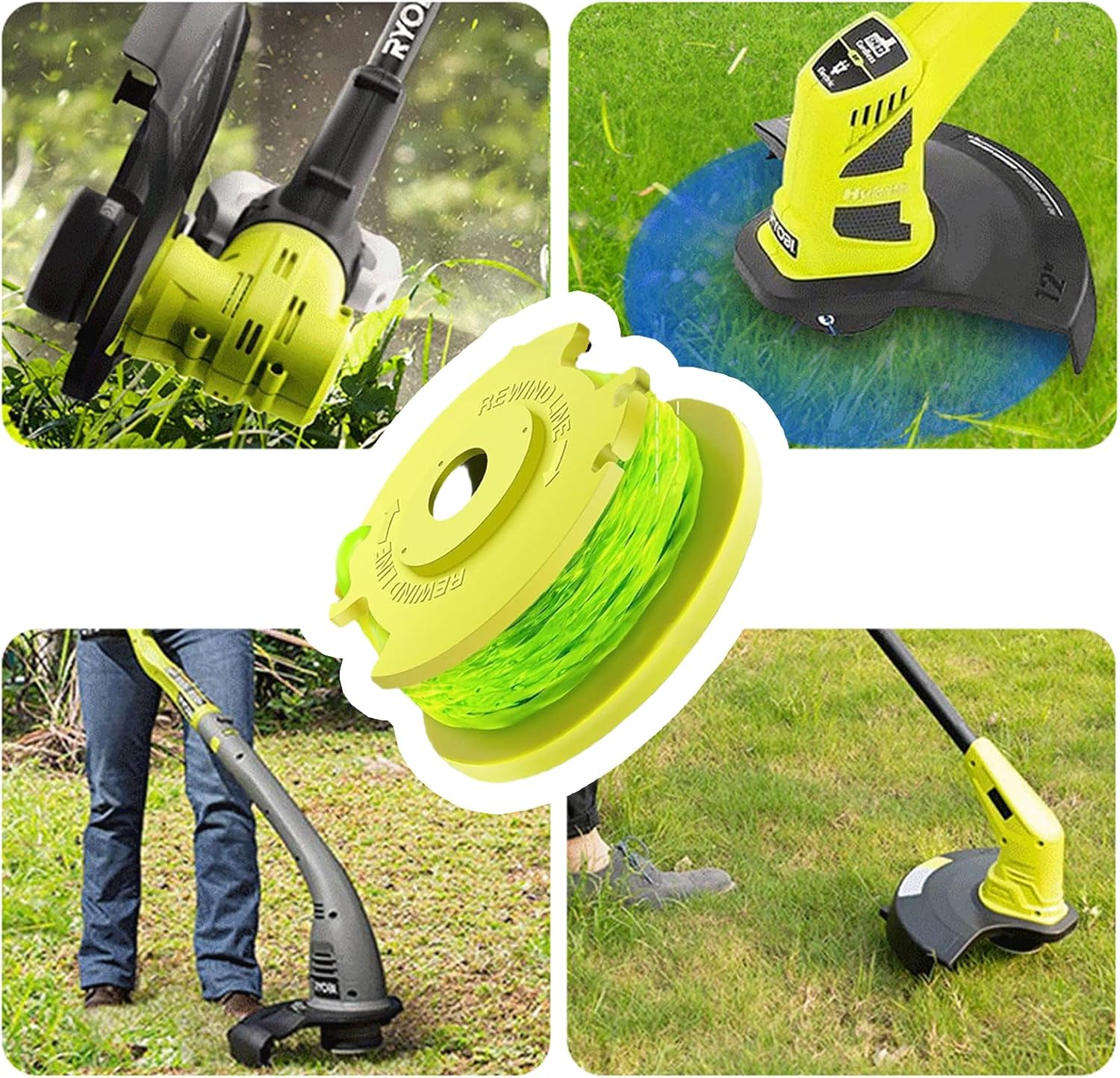 Replacement Trimmer String Set for Ryobi One Plus+, AC80RL3 Twisted String Trimmer Line, AC14HCA Cover Cap Compatible with Ryobi 18V, 24V, and 40V String Trimmers. image number 3