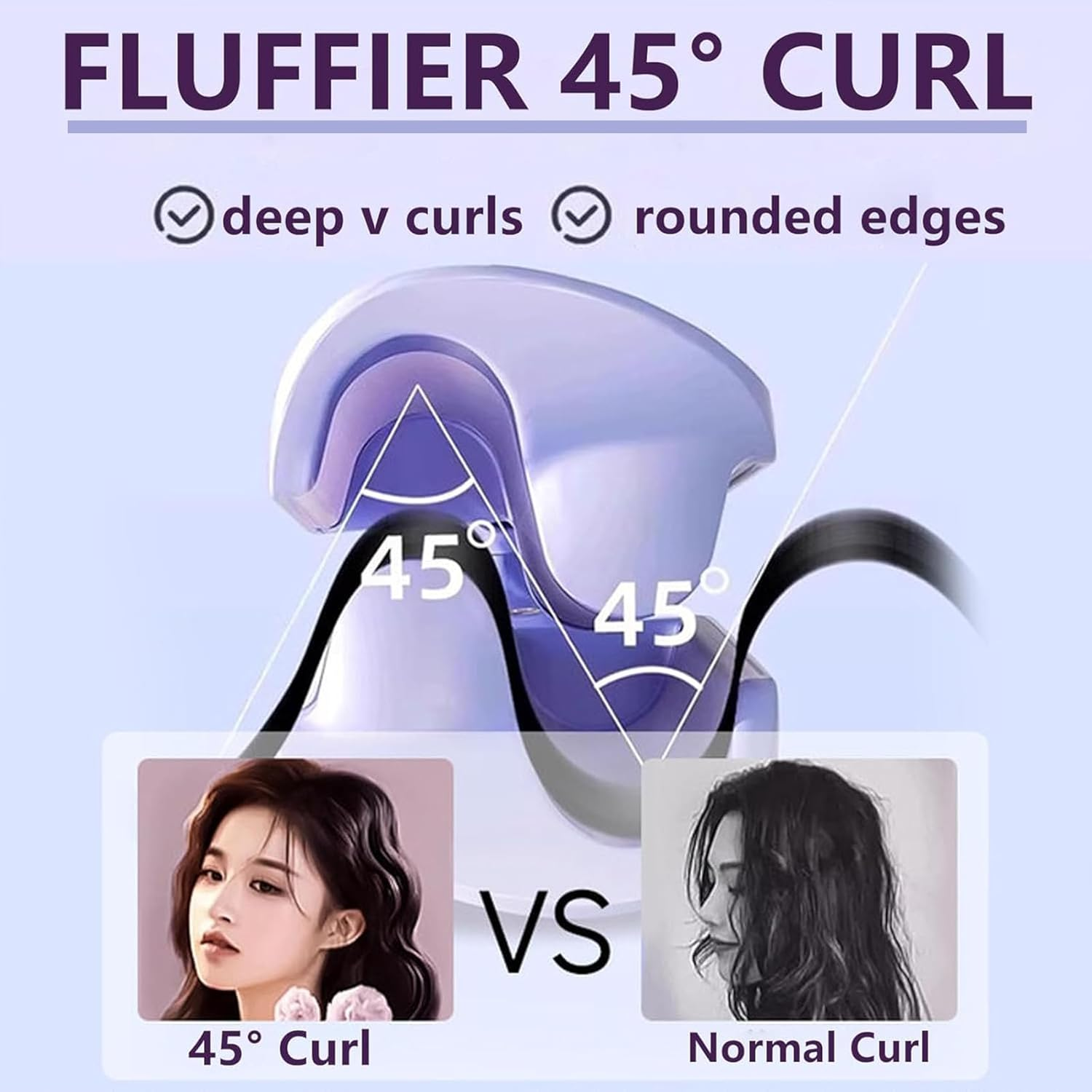 Explicitu Hair Styling Tool with Negative Ionic Technology, Homessencials Hair Styling Tool, 3D Curling Iron Double Sided for Quickly Creating Smooth Waves, Adjustable for Travel & Home (D1PCS)