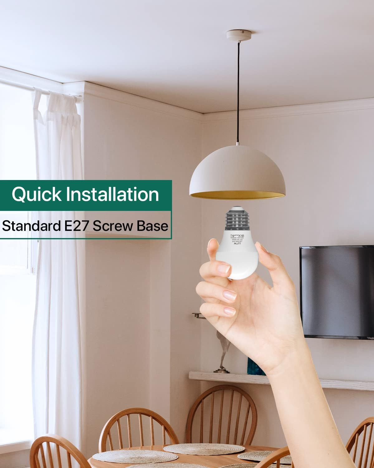 E27 LED Light Bulb, Small Edison Screw in Light Bulbs 5W (40W Equivalent) Cool White 6500K,G45 Golf Ball Energy Saving Bulbs for House Lighting, 480 Lumen Non-Dimmable, 6 Pack