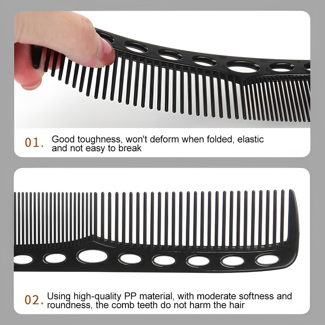 EUYKQNOI Hairdresser Set Styling Comb Men'S Set Professional Wide Teeth Slick Back Hair Comb Rat Tail Hair Brush Detangling Comb and Teasing Comb Hairdresser Comb for Men Hairdressers Hair Styling, 6 image number 6