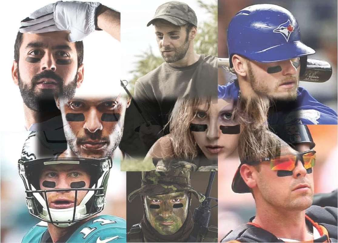 EYEBLACK Athletic Black Stickers, Anti-Glare, Breathable, Skin Safe, Sticks Well Eye Patch, Made in the USA image number 1