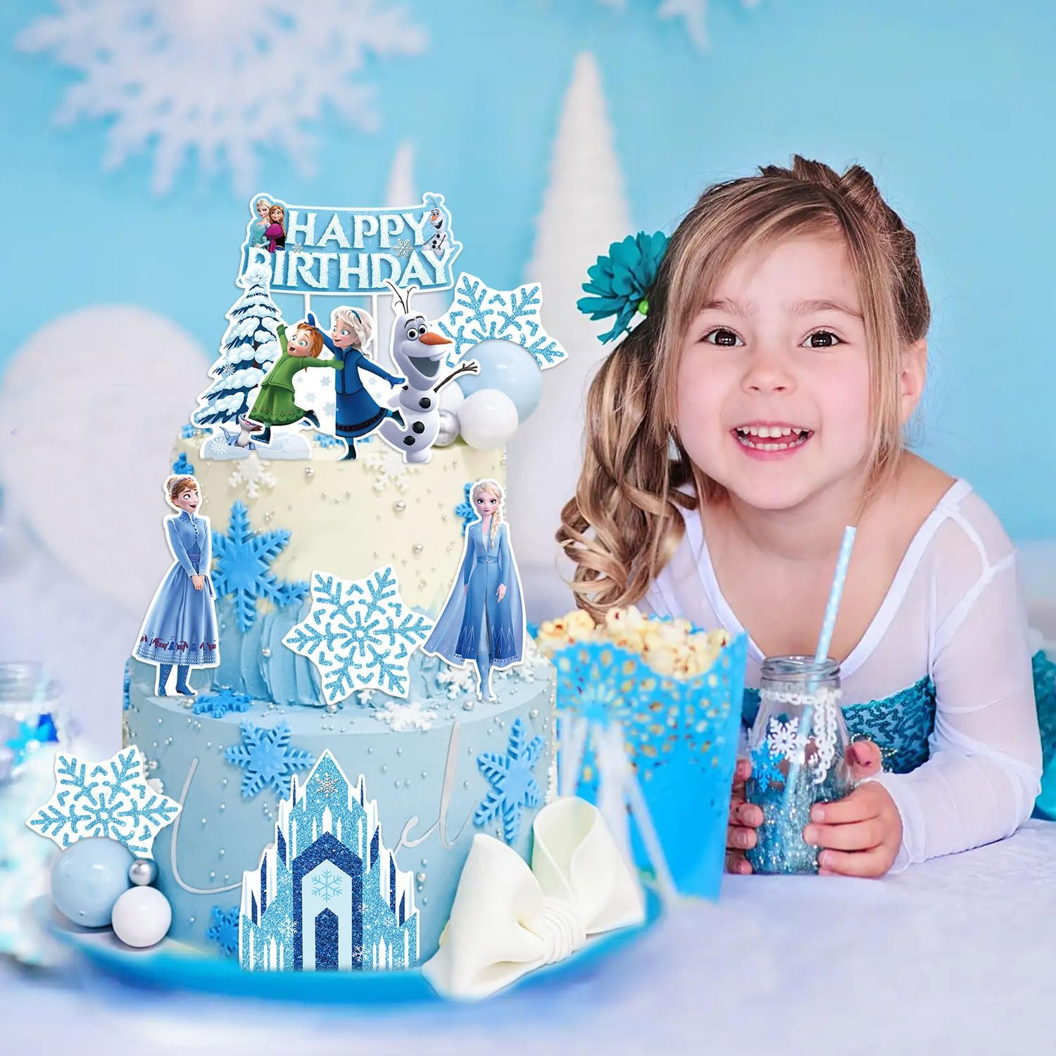 Lahe Frozen Cake Decoration, Happy Birthday Cake Decoration, Frozen Birthday Decoration Girls Cake Topper Birthday Set for Party Decoration for Children Cake Decoration (Pack of 10) - Cartoon Mouse-B image number 4