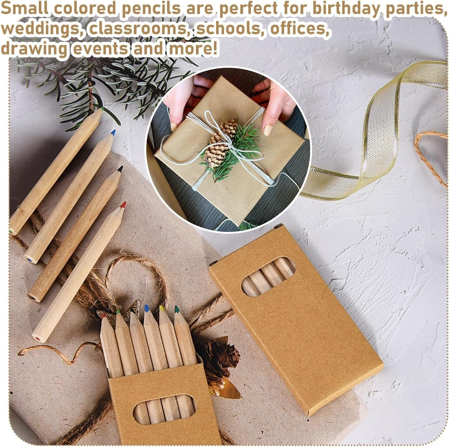 36 Box /216Pc Mini Thick Colored Crayon Pencils and Sharpener Scholar Bulk Set Kit Adult Classroom School Office Small Pack Count Funny Fancy Cute Marker Drawing Art Party Favor Supply Book Case Class image number 3