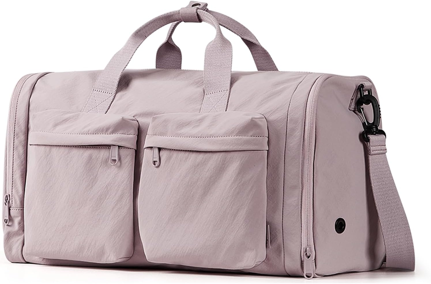 AJI Gym Bag for Women Men with Shoes Compartment, 3 in 1 Carry on Travel Duffel Bags with Trolley Sleeve, Water Resistant Gym Duffel Bag for Travel, Sports, Fitness & Workout (Elegant Gray)