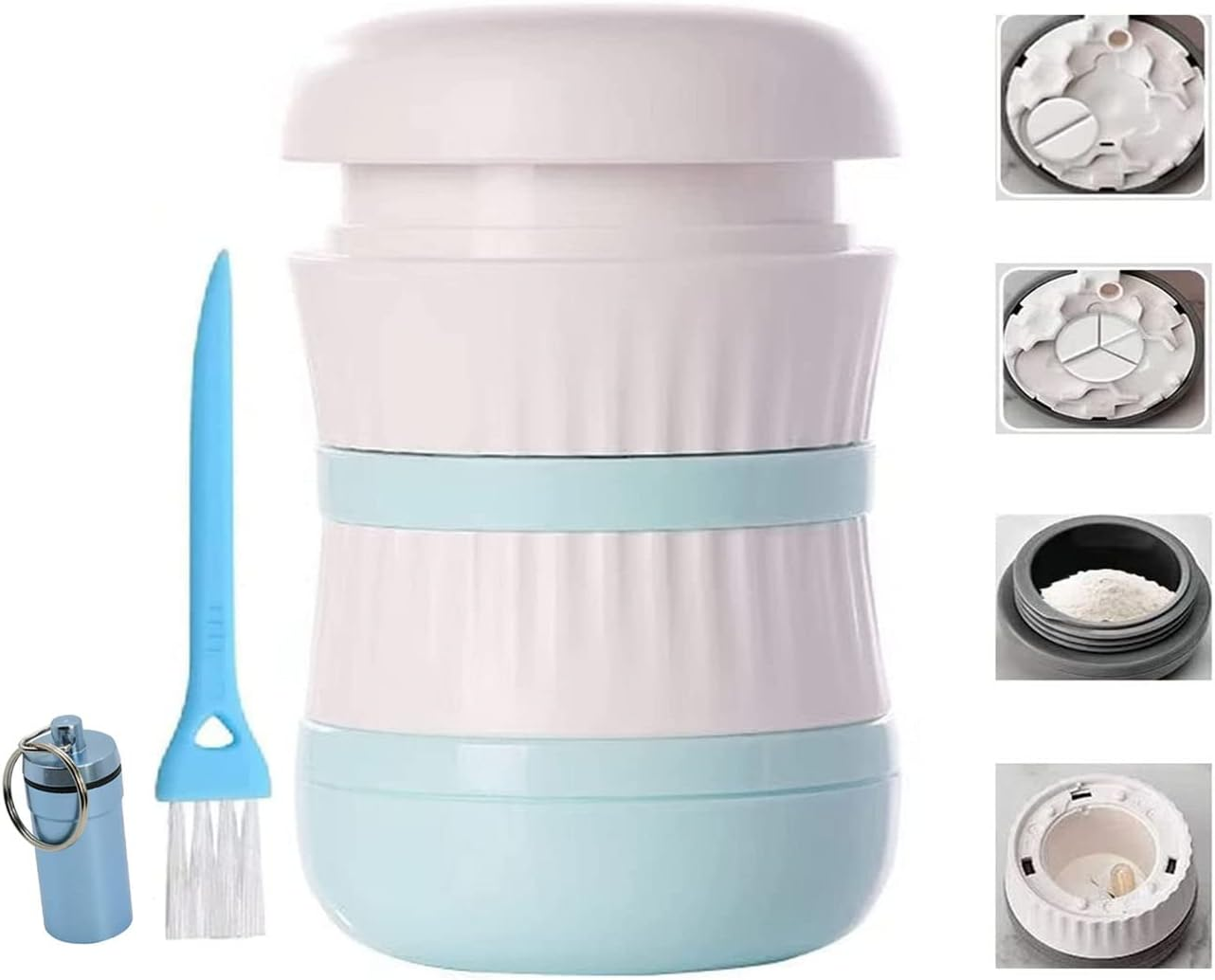 Pill Cutter Splitter Pill Crusher Pulverizer Grinder, 1/2 Divider, 1/3 Divider Sturdy Tablet Cutter, Adjustable Fixed Pill, Hidden Blade, with Grinding Function, Ideal for Cutting Grinding Tablets image number 2