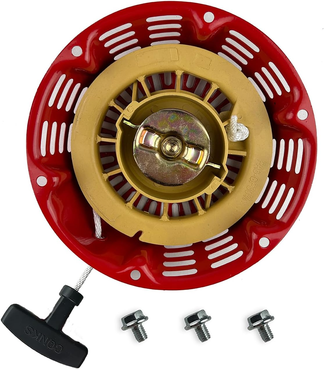 TURBOTUNITY GX390 Recoil Starter Pull Start for Honda GX340 GX610 GX620 11Hp 13Hp 28400-ZE3-W01 28400-ZE3-W01ZA and Clones 339C 389Cc 420Cc 439Cc 459Cc Red for Pressure Washers Generators Etc. image number 4
