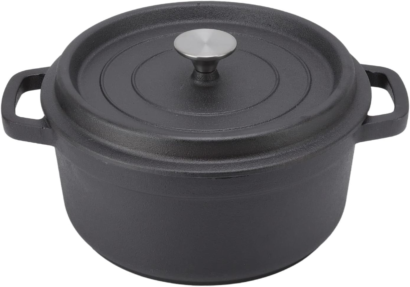 Cast Iron Pot Dual Loop Handle 24Cm Uncoated Dutch Oven Smart Cookware for Frying and Baking, Easy To image number 5