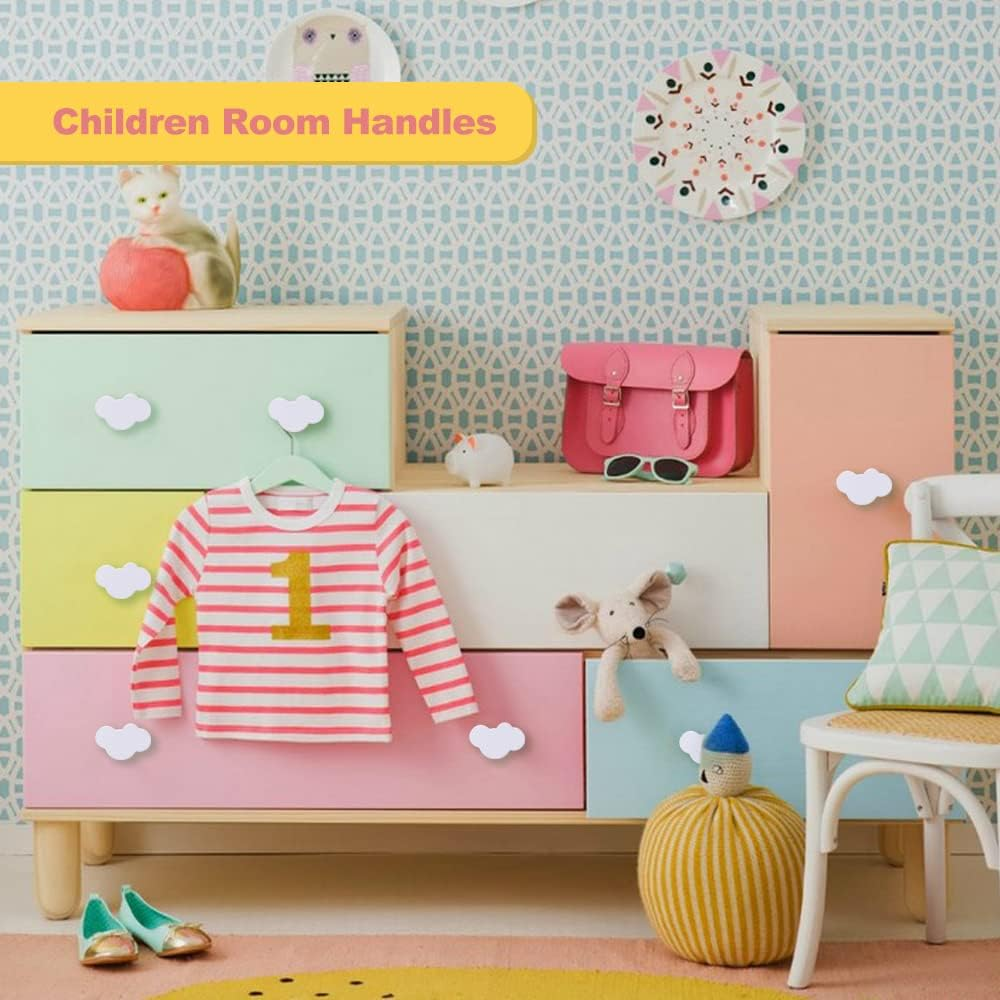 2Pcs Cloud Cartoon Furniture Cupboard Dresser Cabinet Handles Kids Room Door Wardrobe Hardware Pulls Knobs Small(Single Hole) image number 6