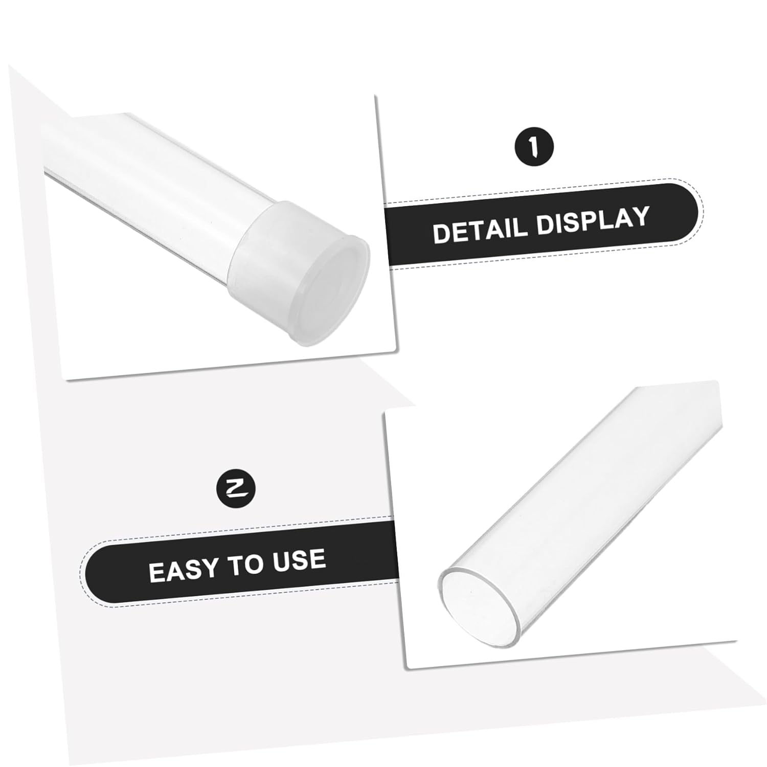 KOMBIUDA 10Pcs Transparent Plastic Thermometer Travel Case Portable Needle Storage Tubes for Home Office Outdoor Use Splash-Resistant Compact Organizer for Safe Thermometer Protection image number 1