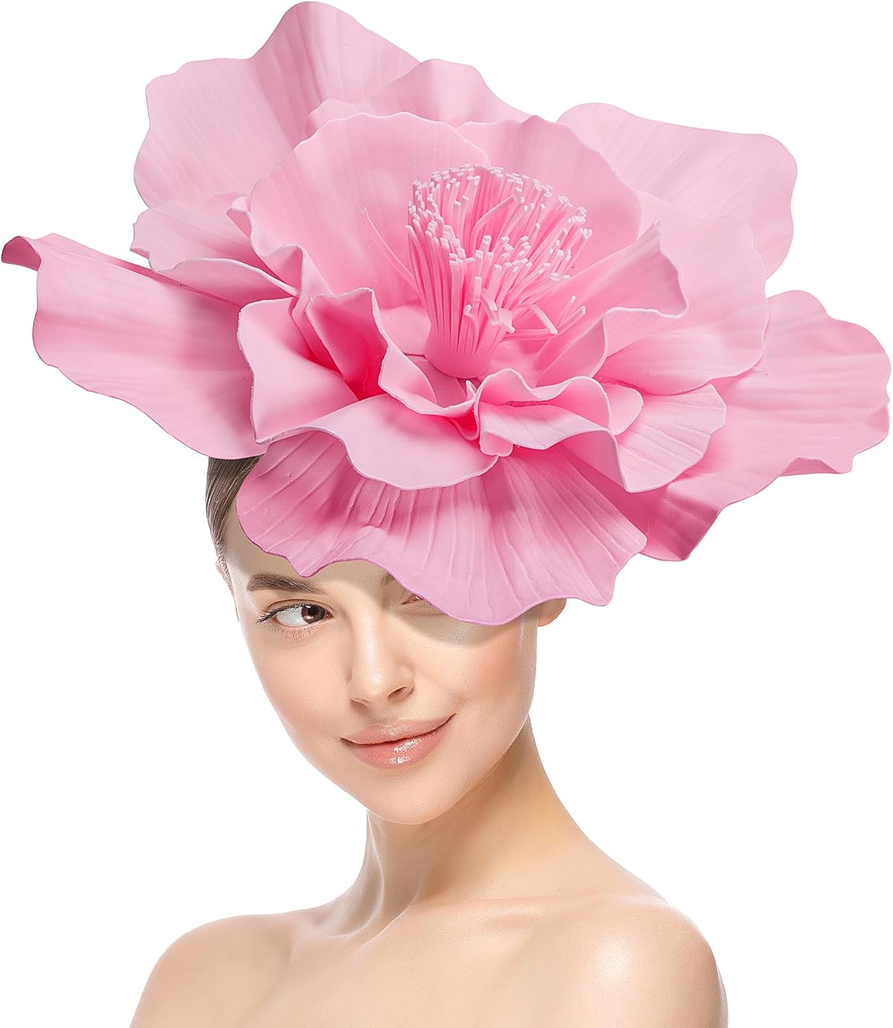 Wehhbtye Large Flower Fascinator Hat for Women, Tea Party Flower Headwears, Lady Fascinators Headband for Party Accessories
