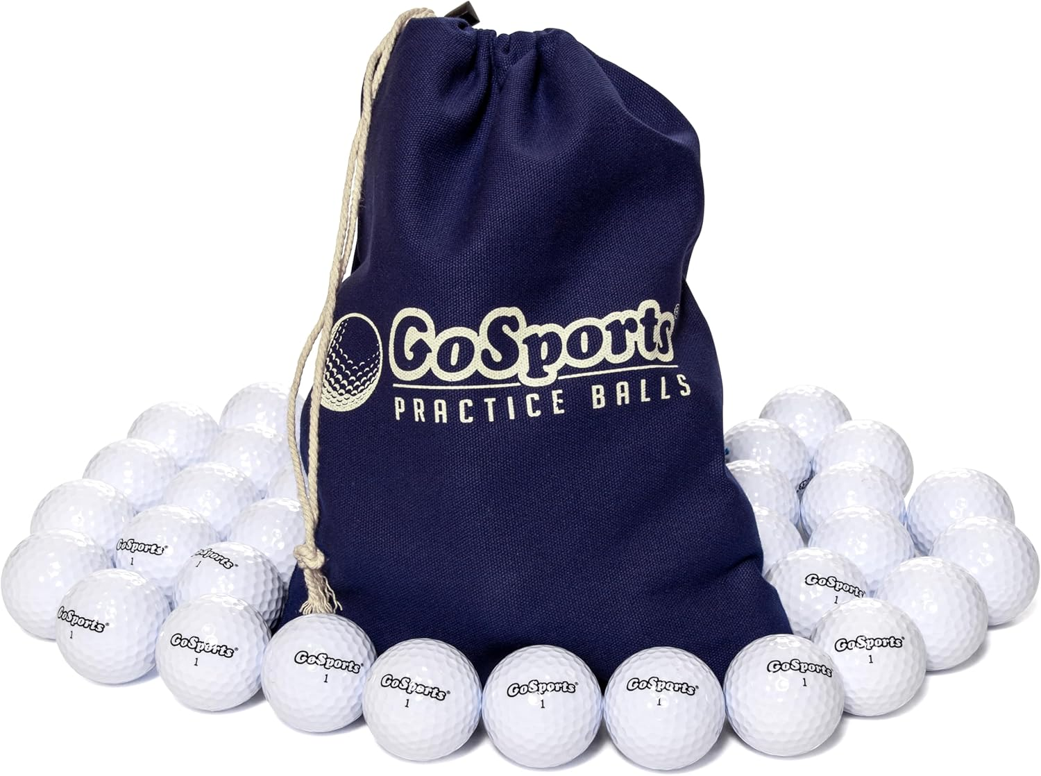 Gosports All Purpose Golf Balls for Play or Practice - 32 Pack with Tote Bag, White image number 2