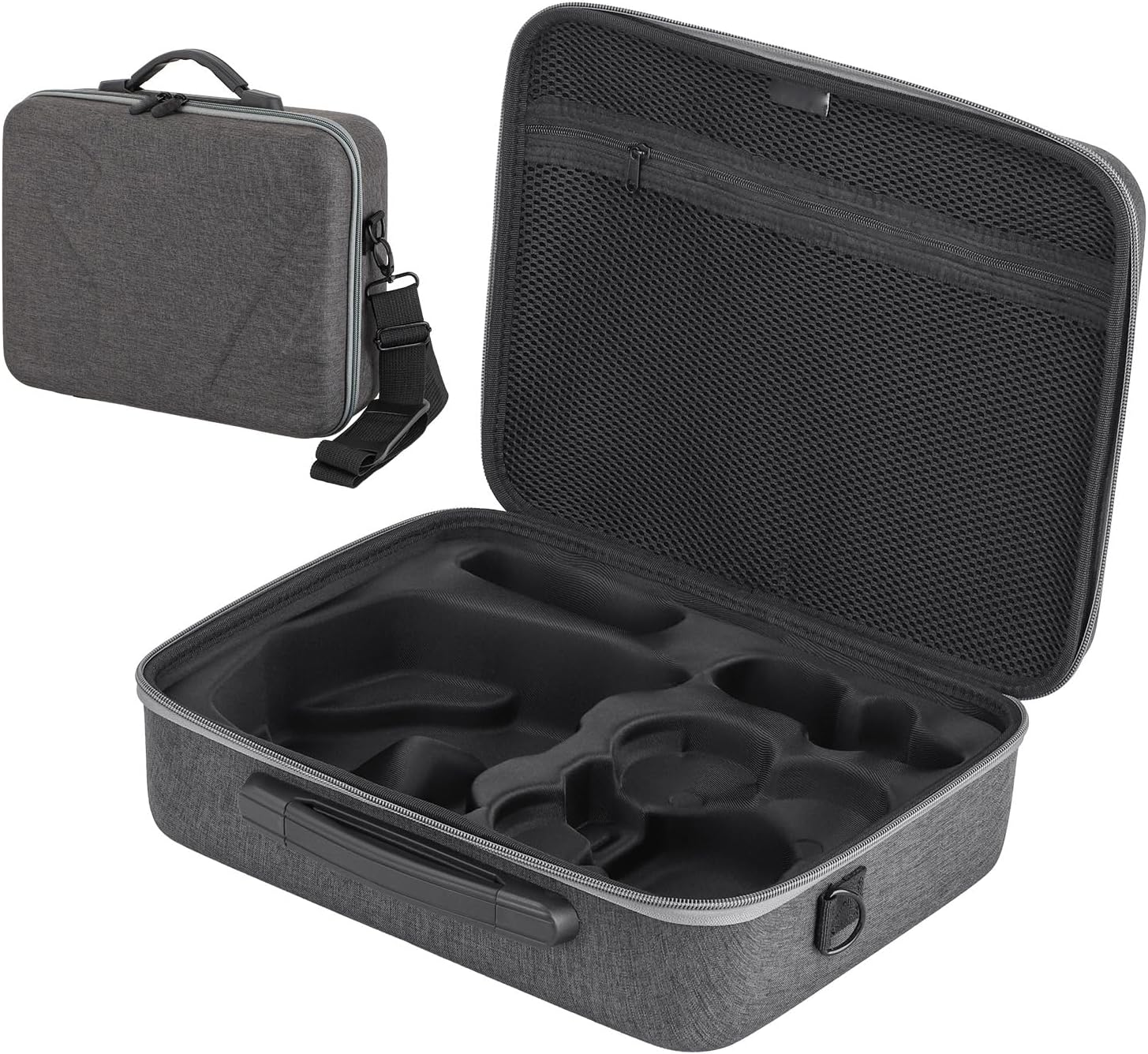 CERFFOOL Portable Drone Accessory Storage Bag for DJI Neo Motion Fly More Combo & Goggles N3, Gray, Elegant image number 5
