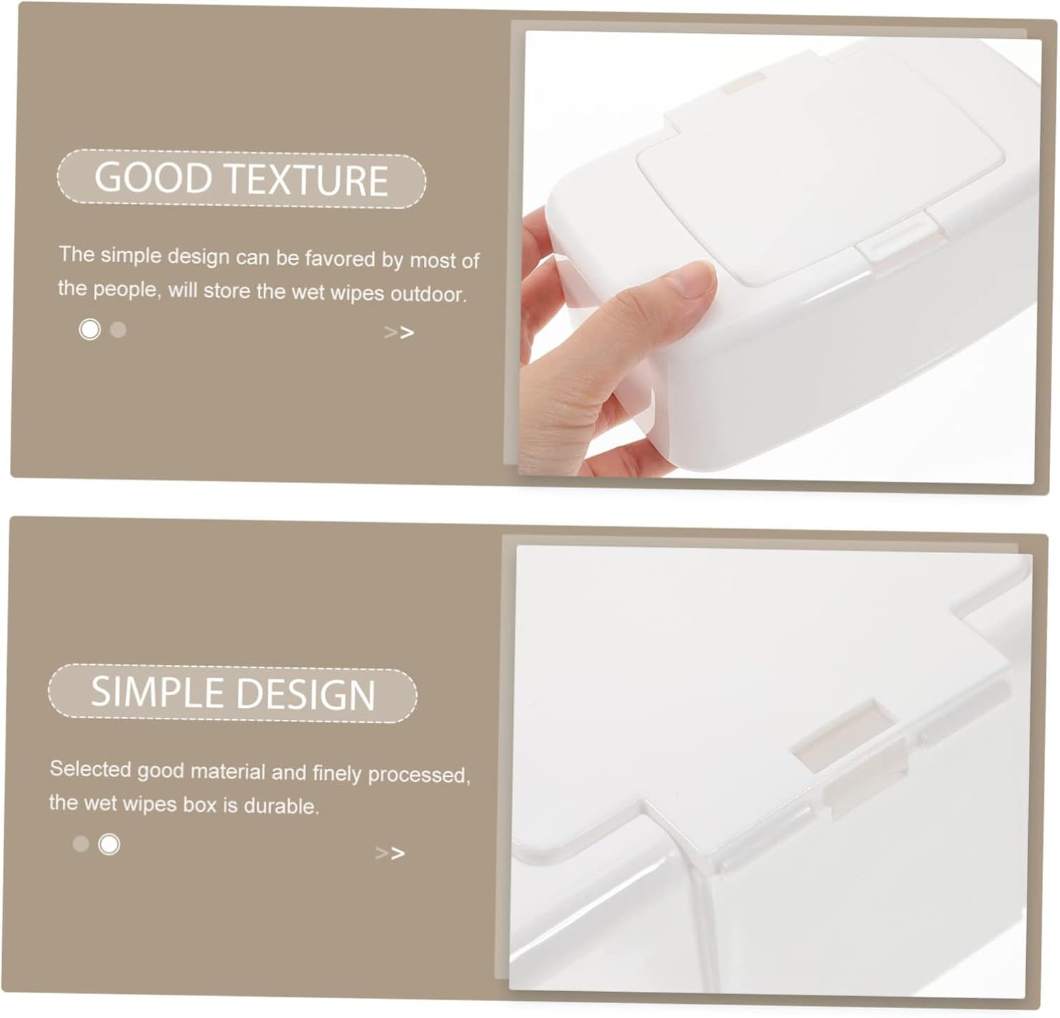 Button Type Wet Wipes Box Dispenser for Travel and Home Use Lid and Storage Function for Kitchen and Bathroom Organization image number 4